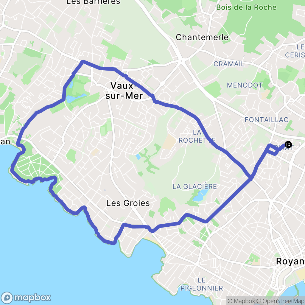 Royan : carte du parcours de randonnée - France