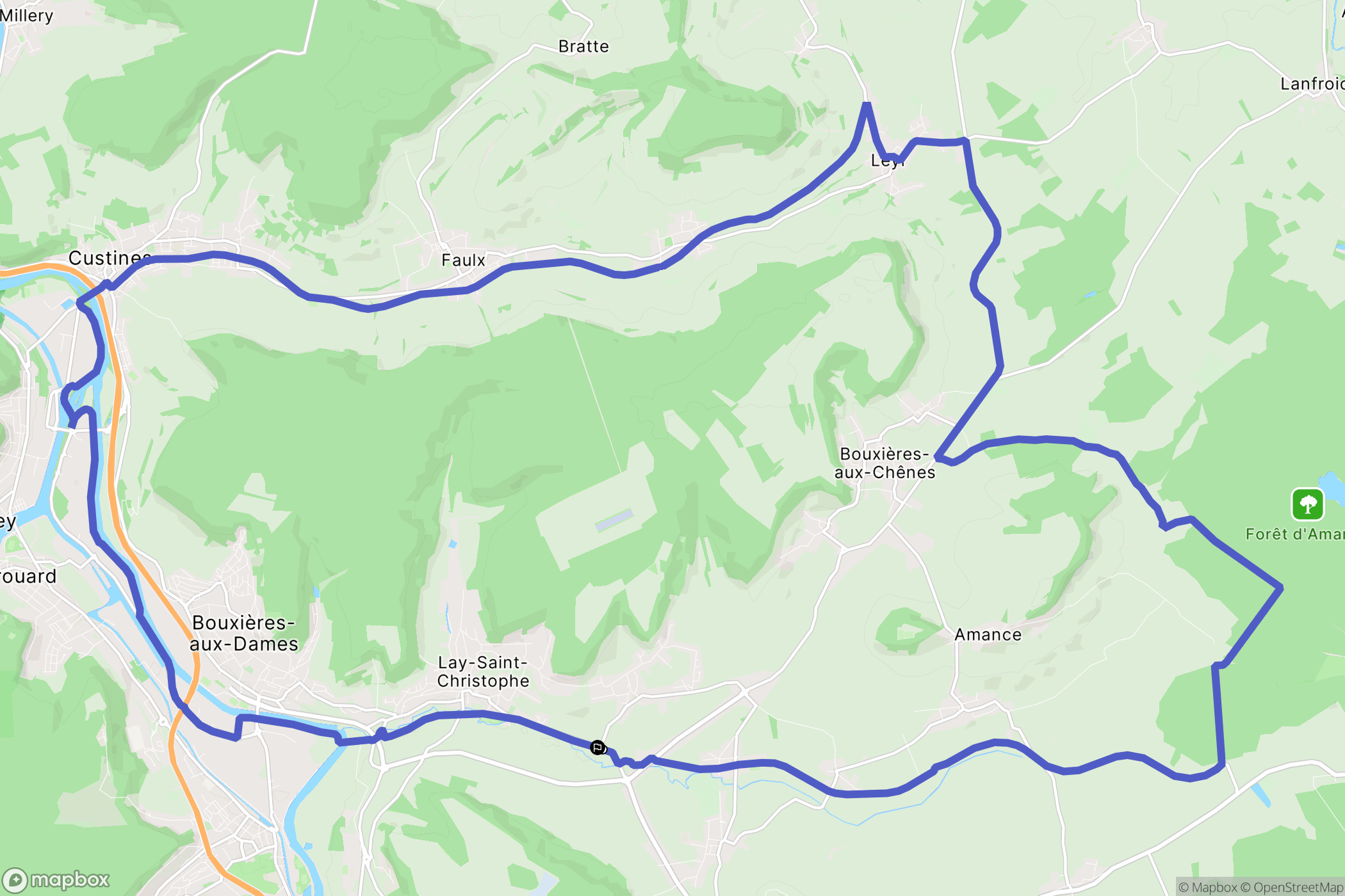 Eulmont : carte du parcours de randonnée - France