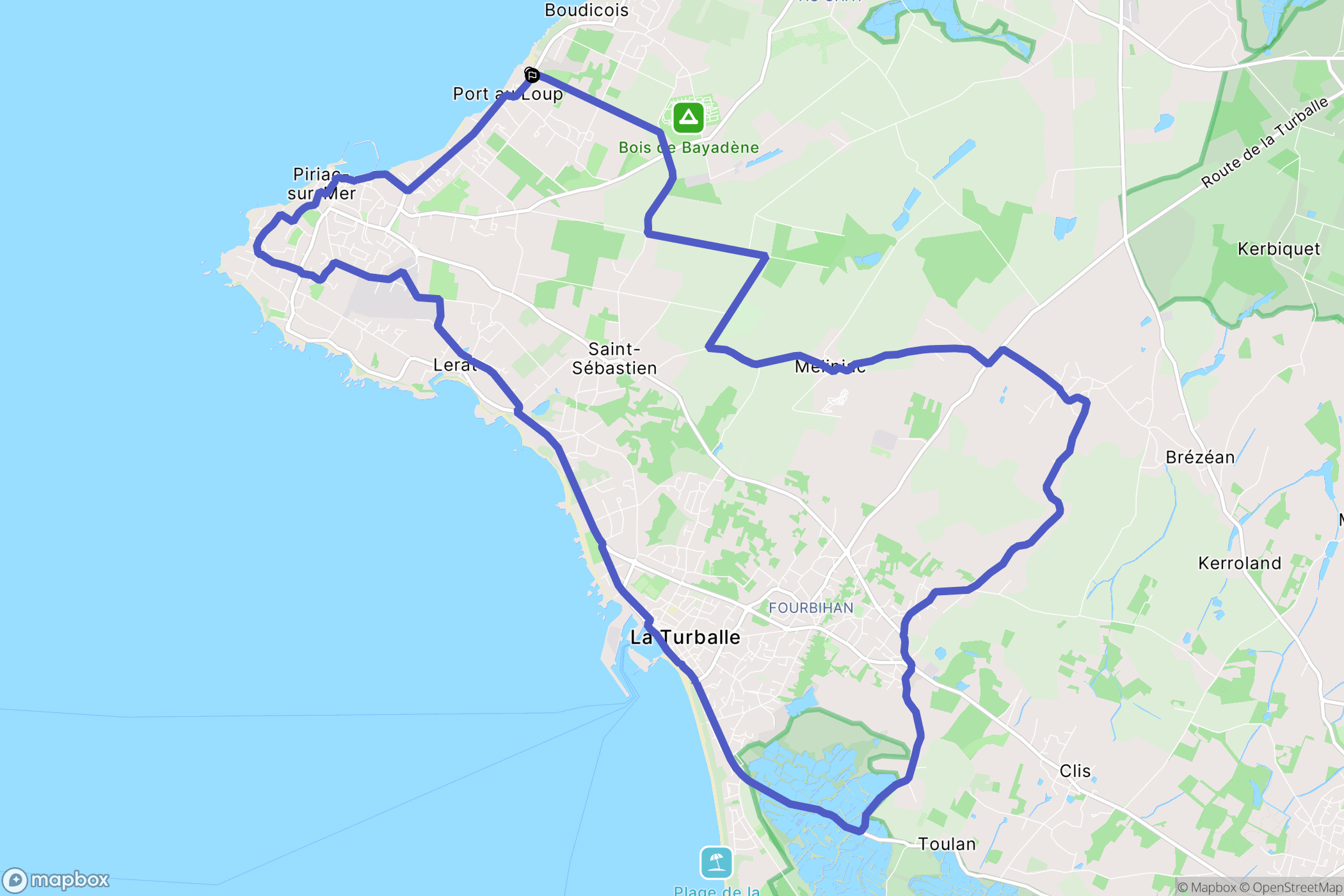 Piriac-sur-Mer : carte du parcours de randonnée - France