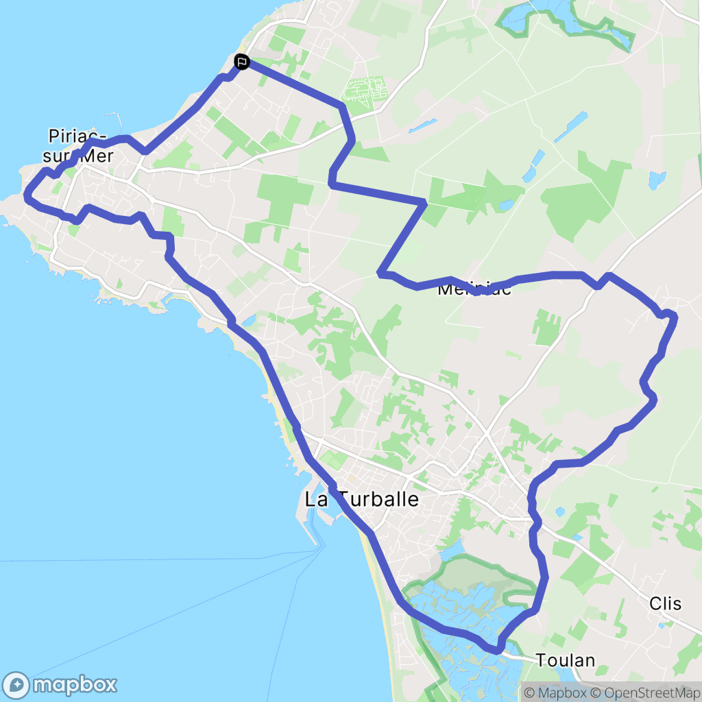 Piriac-sur-Mer : carte du parcours de randonnée - France