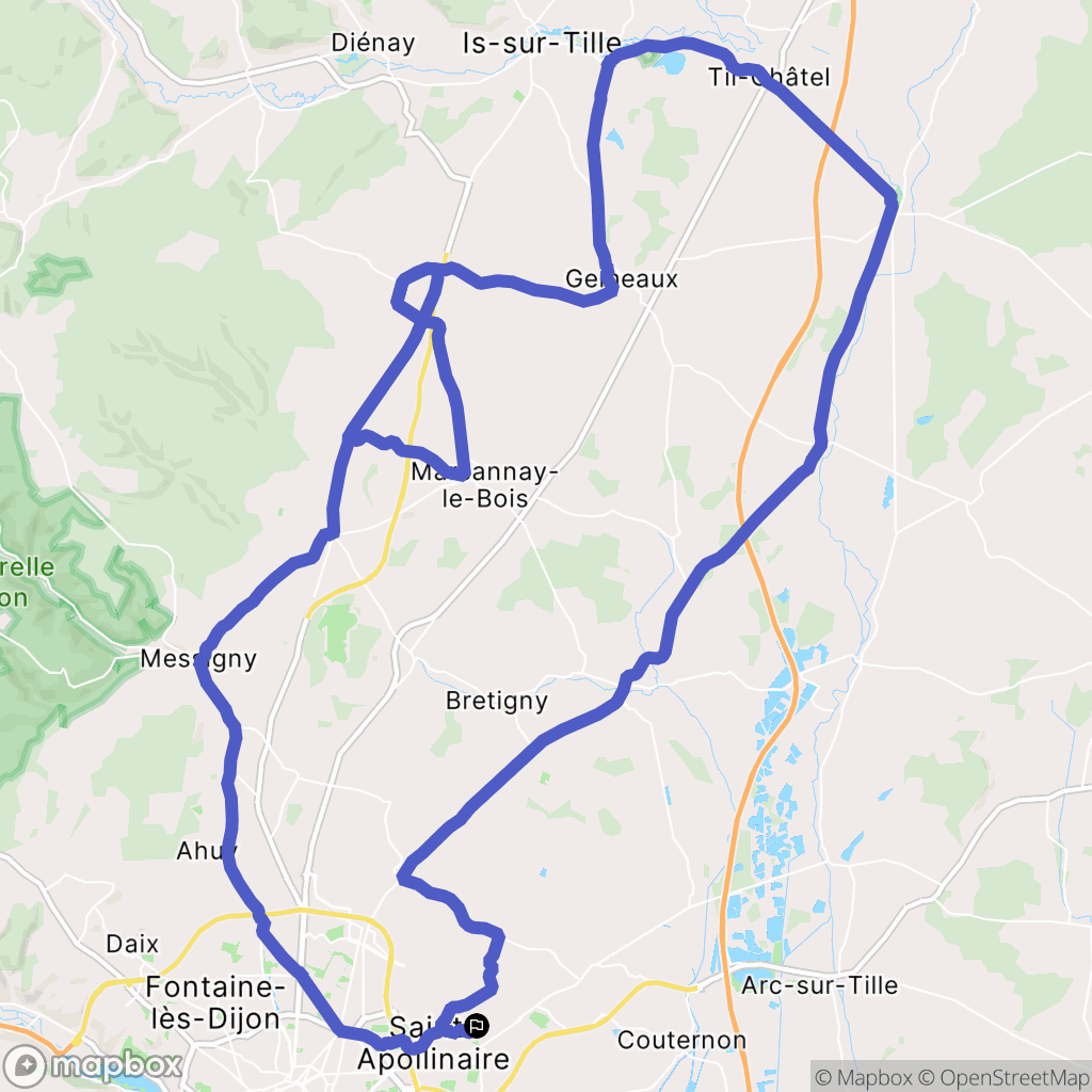 Saint-Apollinaire : carte du parcours de randonnée - France