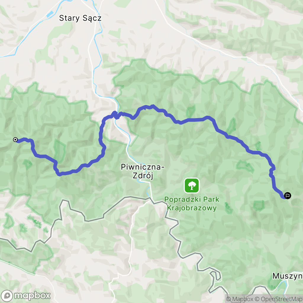 Szczawnica: mapa trasy - Poland