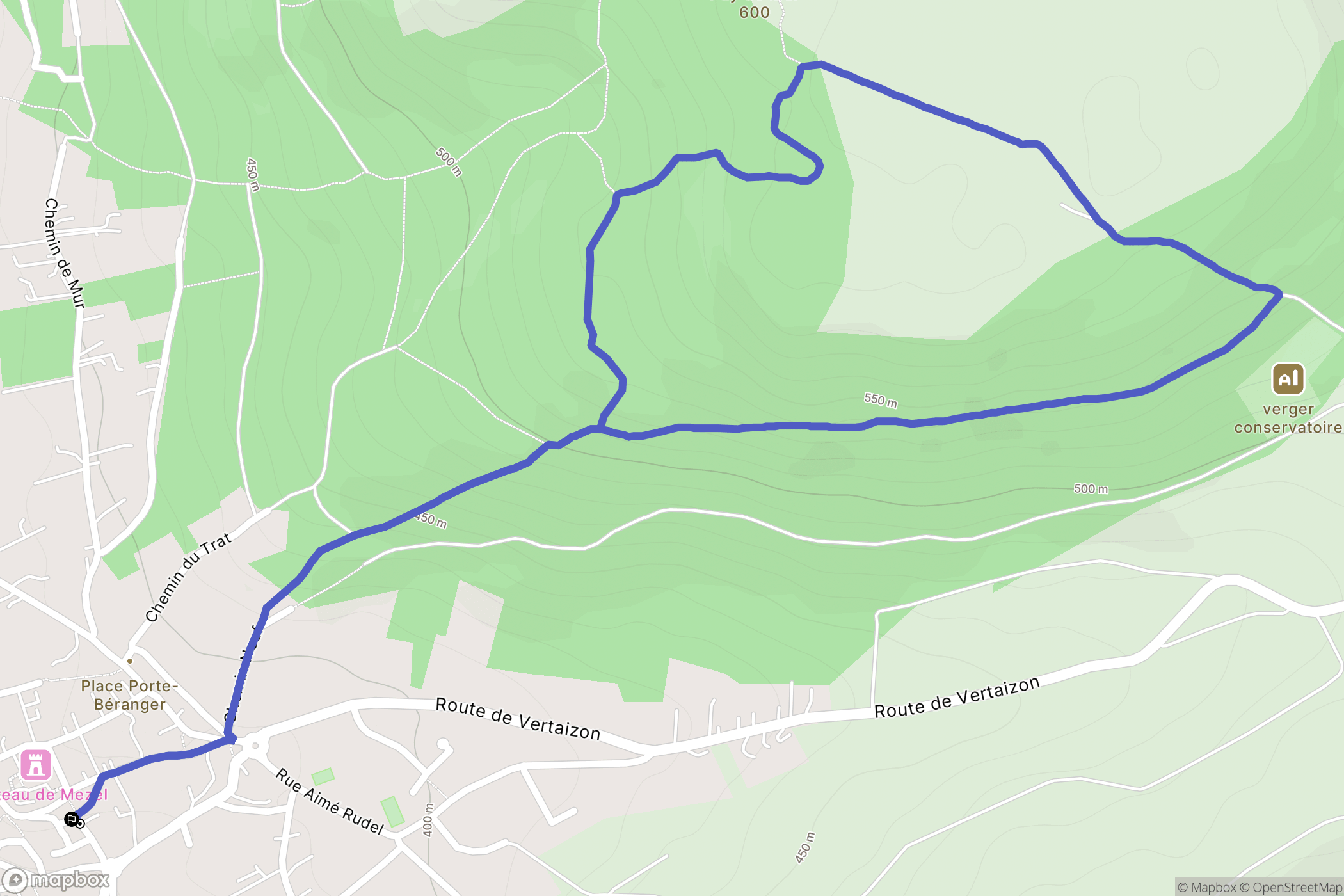 Mur-sur-Allier : carte du parcours de randonnée - France