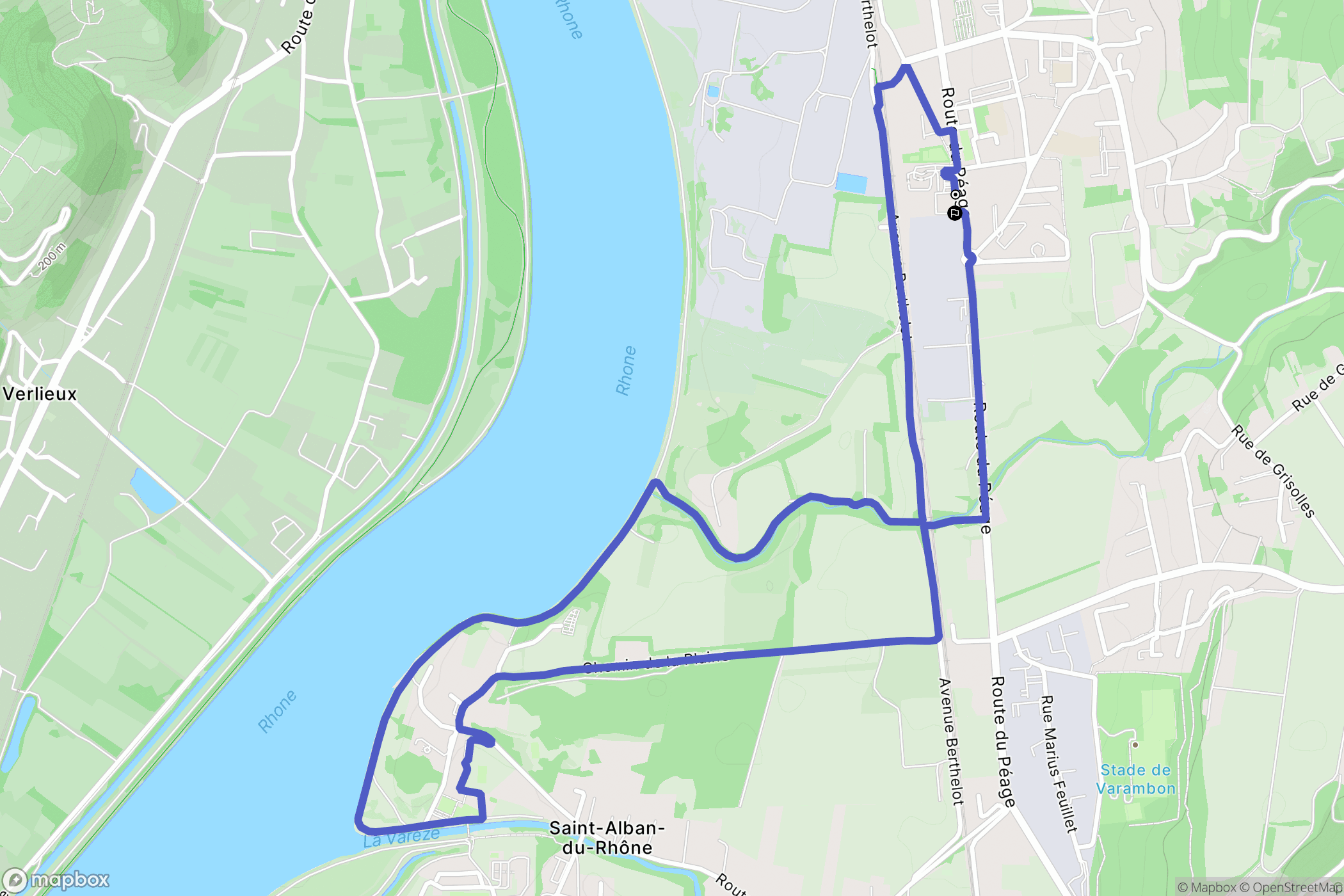 Saint-Clair-du-Rhône : carte du parcours de randonnée - France