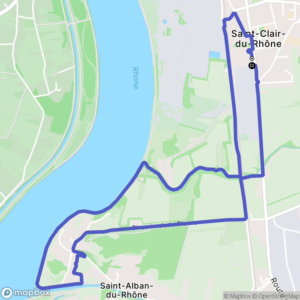 Saint-Clair-du-Rhône : carte du parcours de randonnée - France
