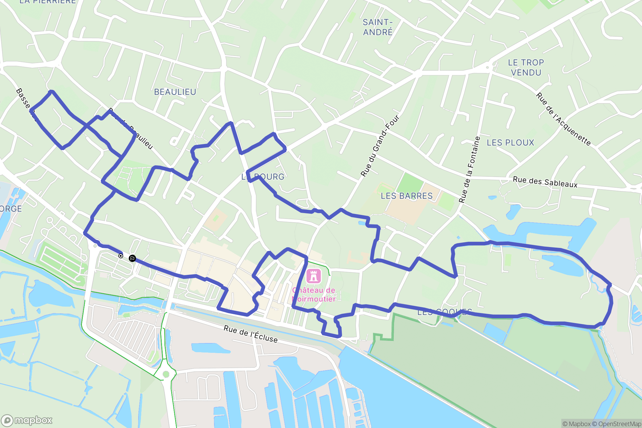 Noirmoutier-en-l'Île : carte du parcours de randonnée - France