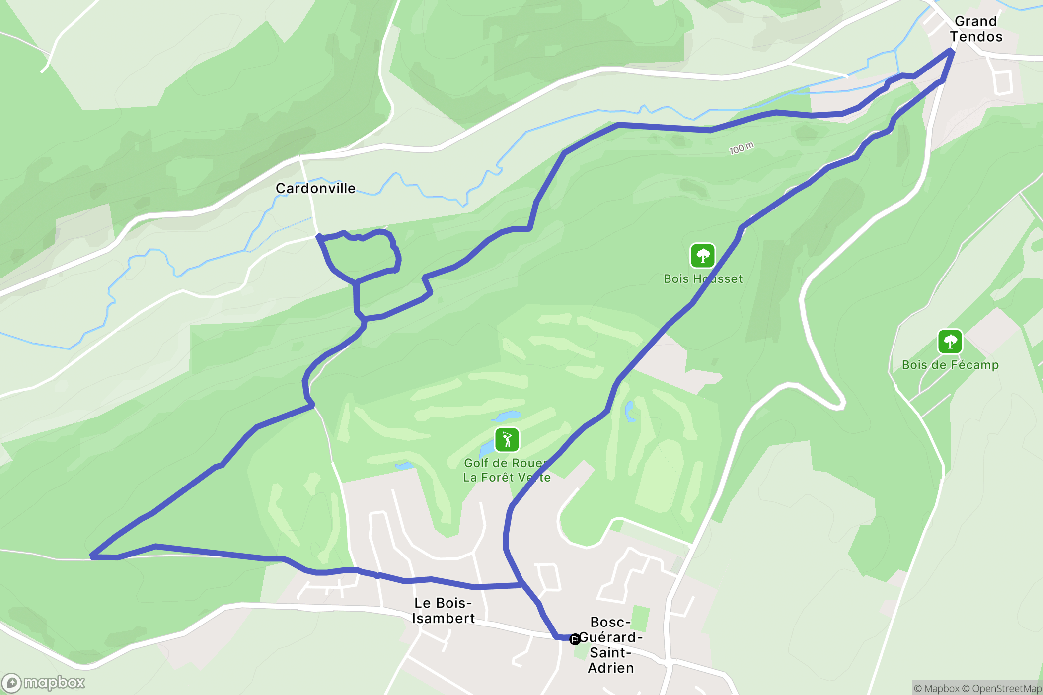 Bosc-Guérard-Saint-Adrien : carte du parcours de randonnée - France