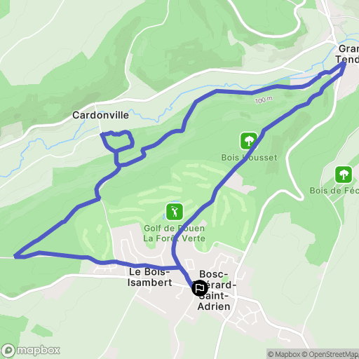 Bosc-Guérard-Saint-Adrien : carte du parcours de randonnée - France