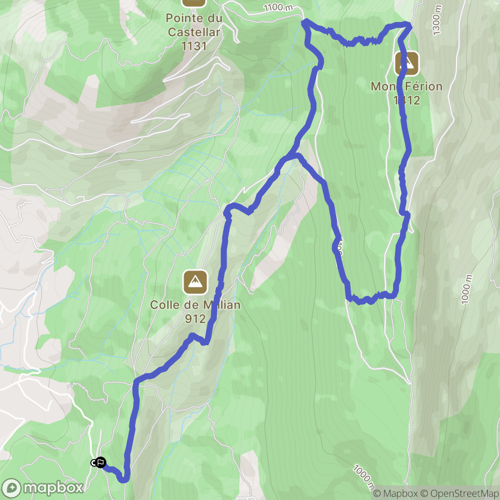 Levens : carte du parcours de randonnée - France