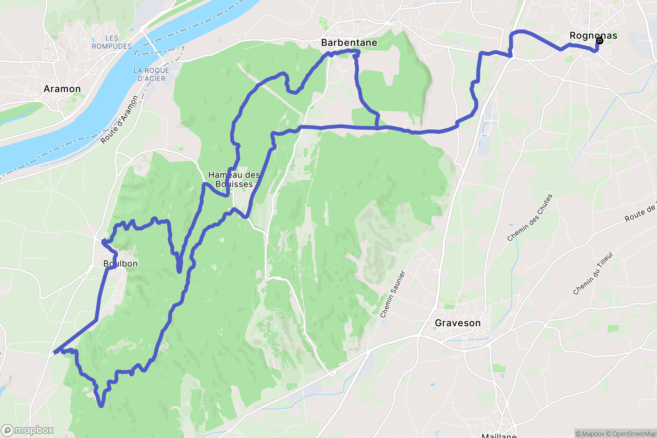 Rognonas : carte du parcours de randonnée - France