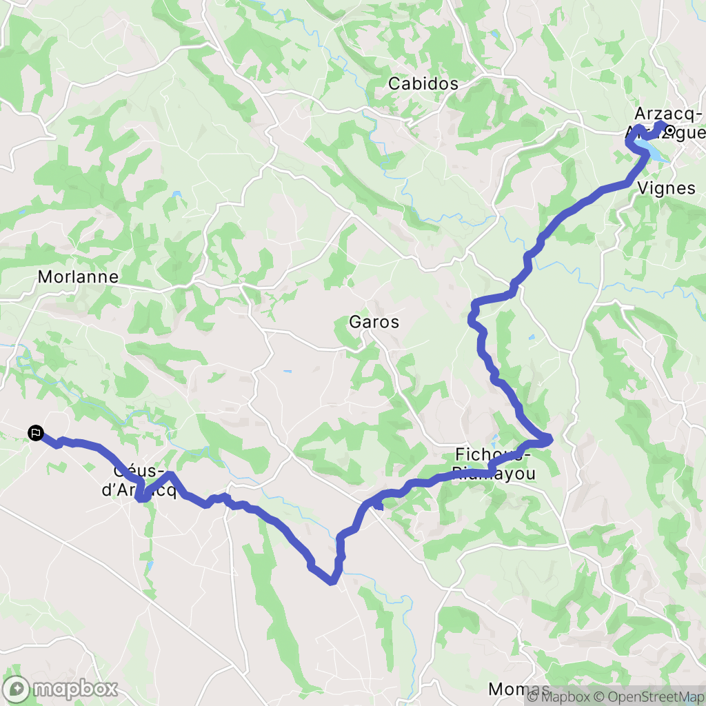 Arzacq-Arraziguet : carte du parcours de randonnée - France