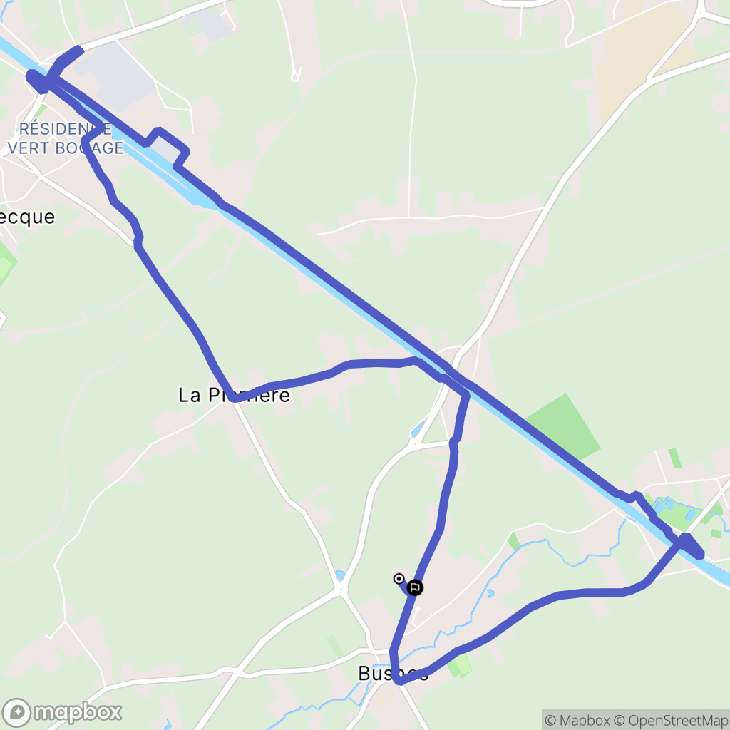 Busnes : carte du parcours de randonnée - France