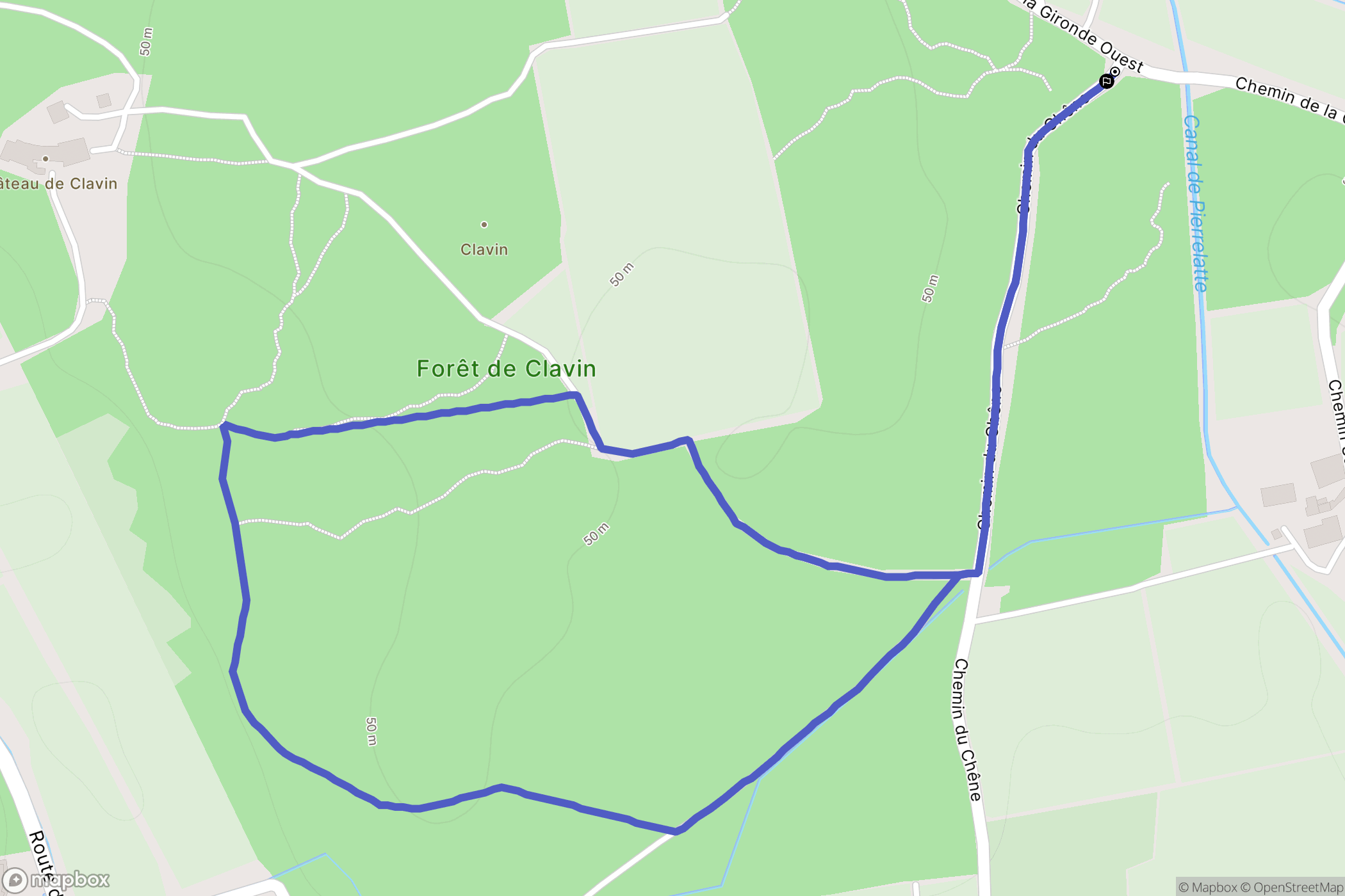 Orange : carte du parcours de randonnée - France