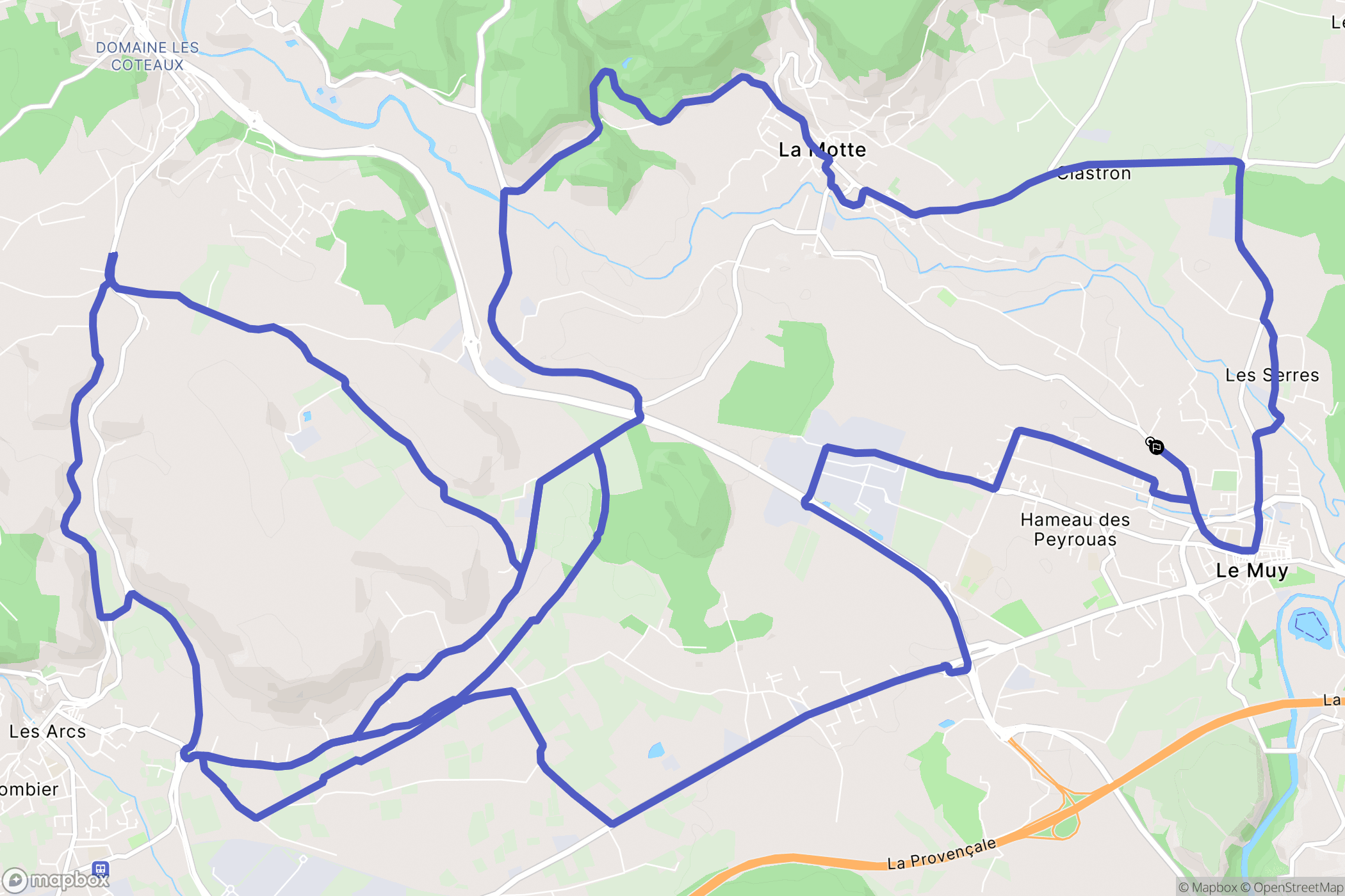 Le Muy : carte du parcours de randonnée - France