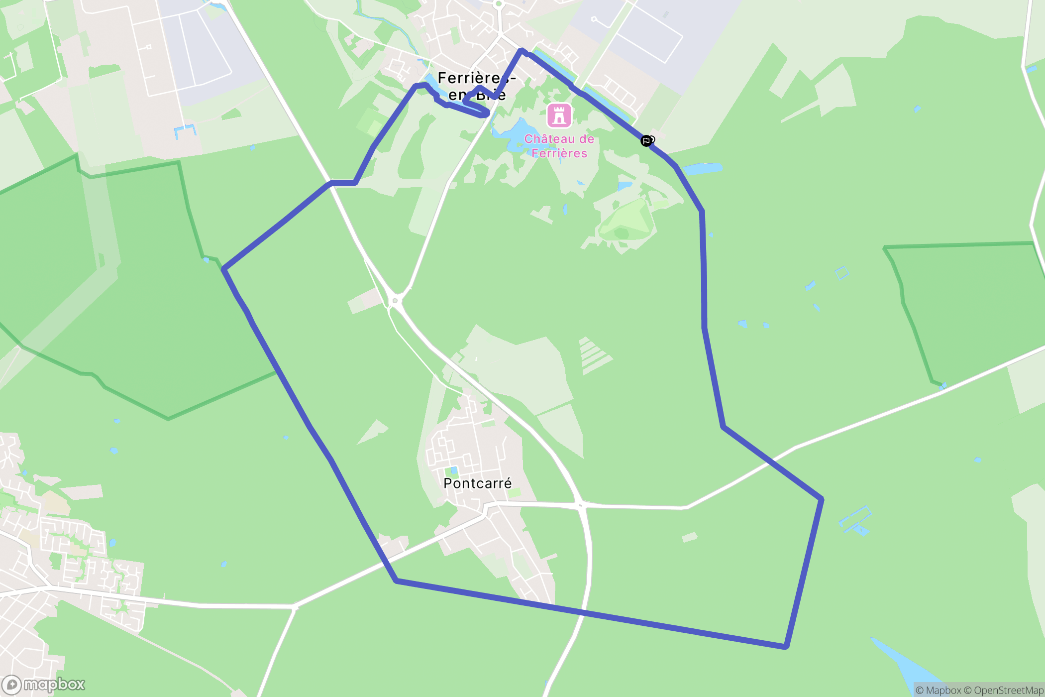 Ferrières-en-Brie : carte du parcours de randonnée - France
