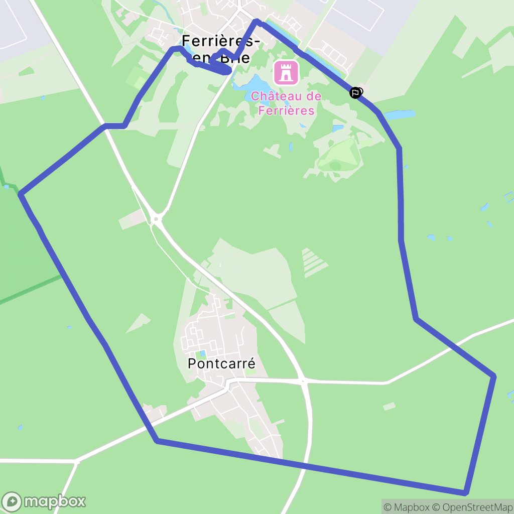Ferrières-en-Brie : carte du parcours de randonnée - France