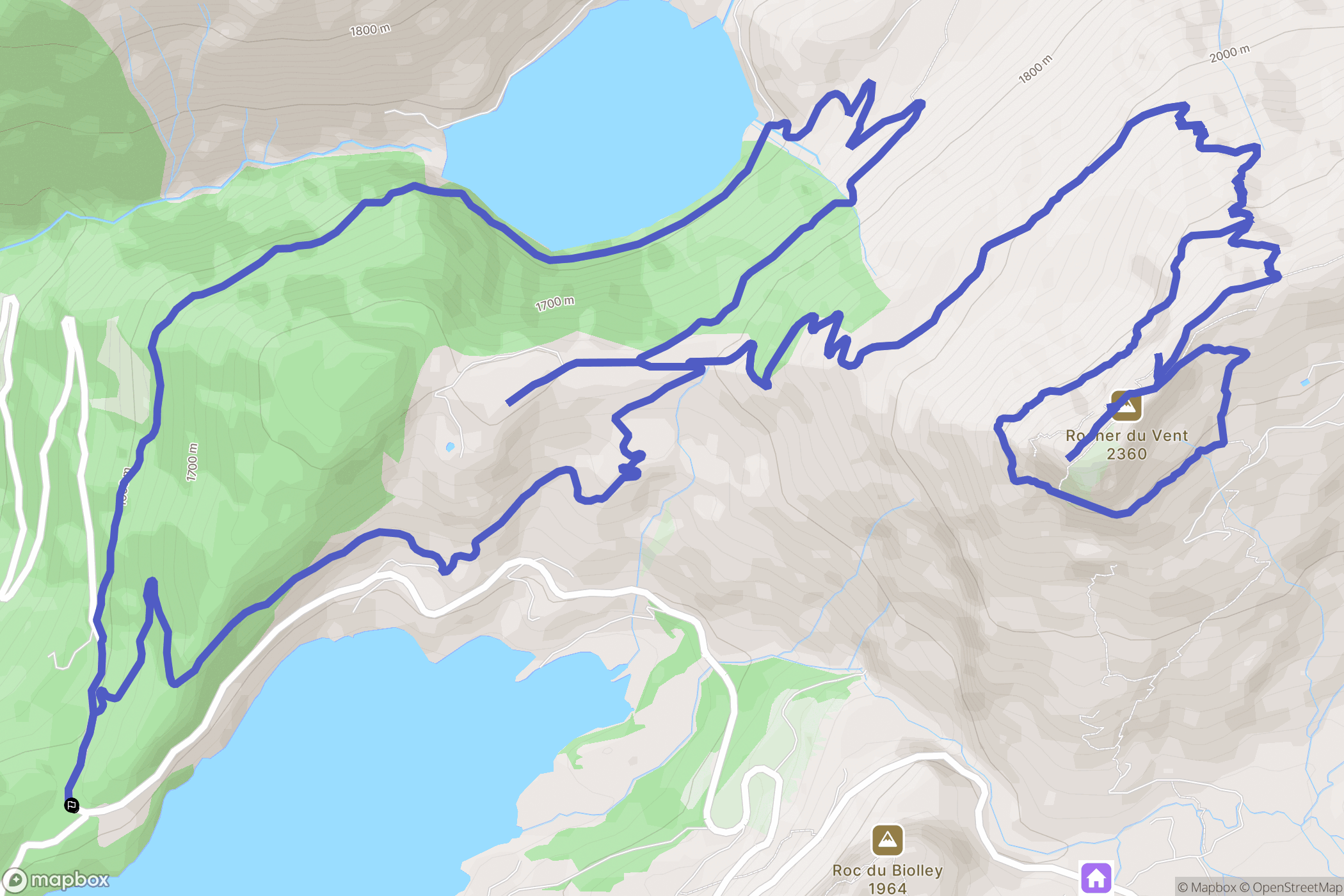 Beaufort : carte du parcours de randonnée - France