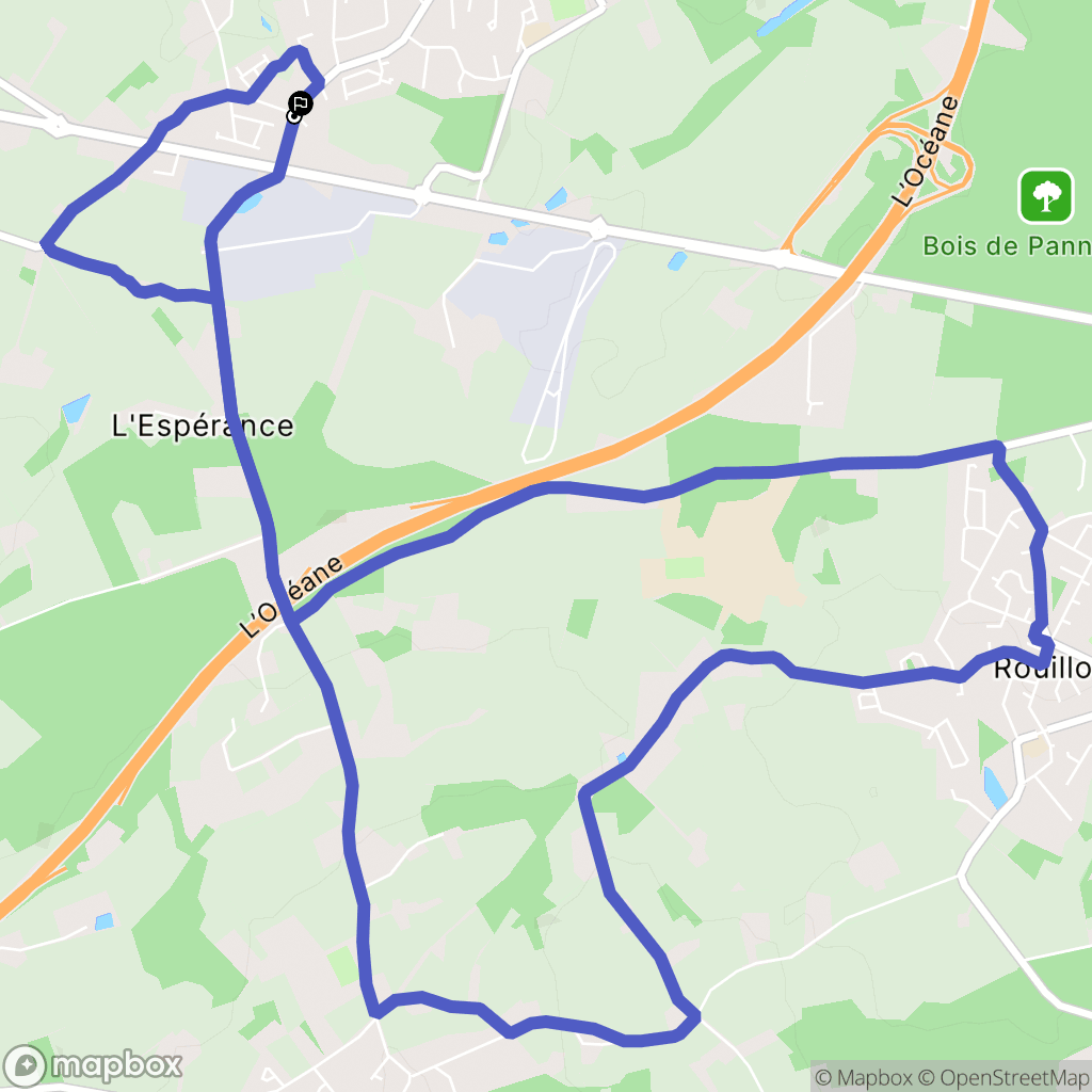 Trangé : carte du parcours de randonnée - France