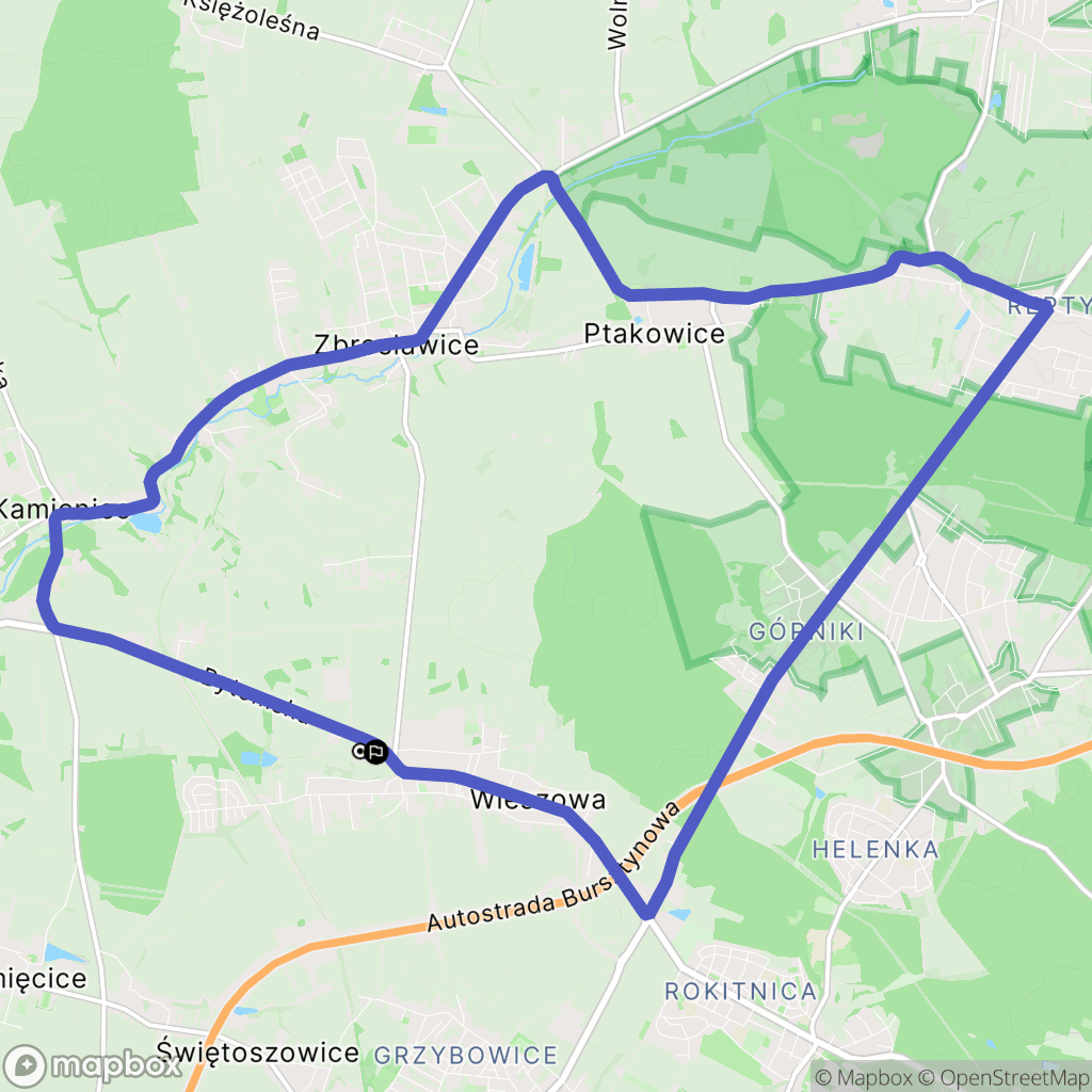 Wieszowa: mapa trasy - Poland
