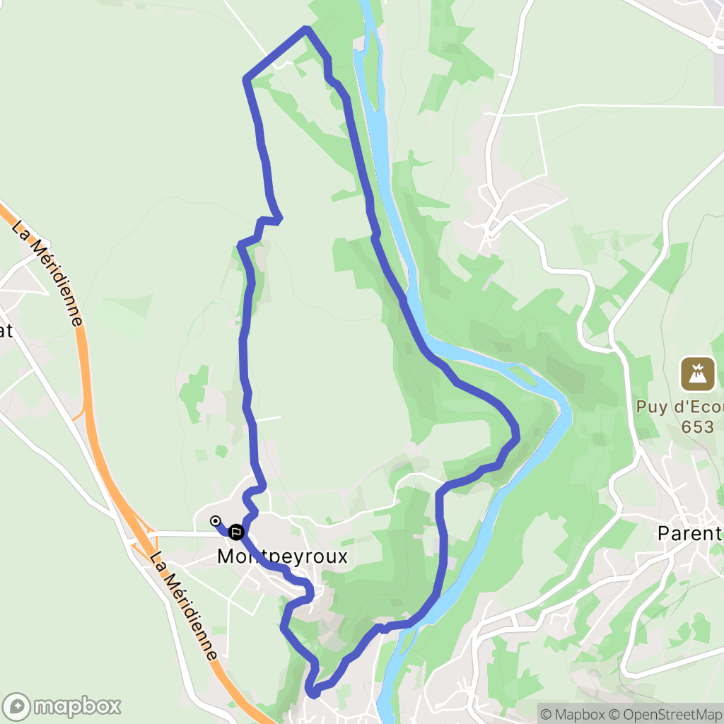 Montpeyroux : carte du parcours de randonnée - France