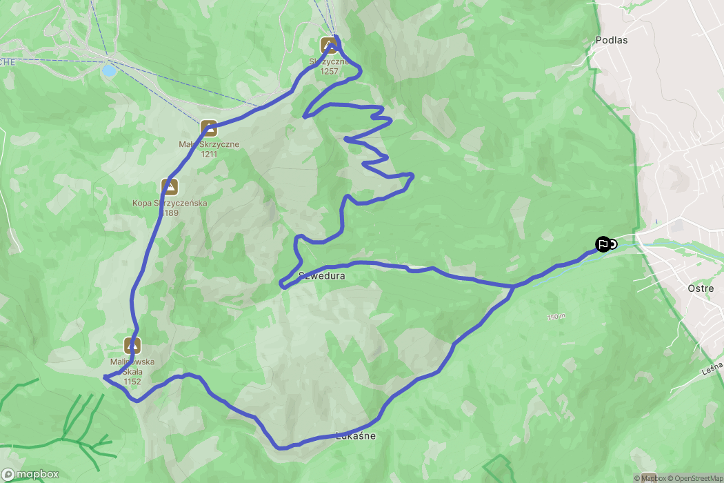Lipowa: mapa trasy - Poland