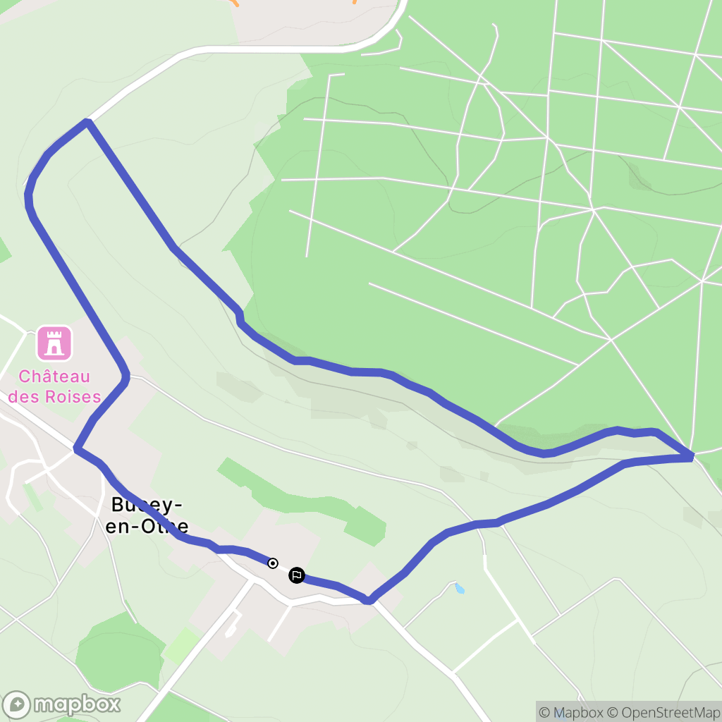 Bucey-en-Othe : carte du parcours de randonnée - France