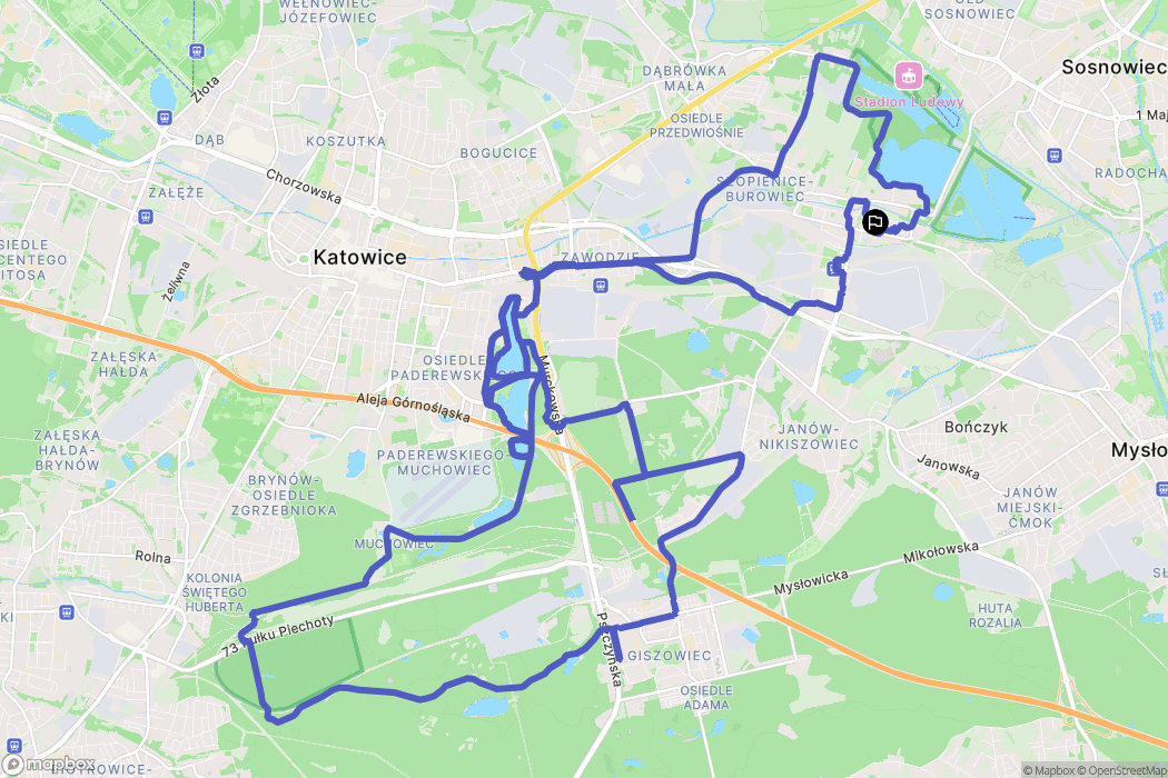Katowice: mapa trasy - Poland