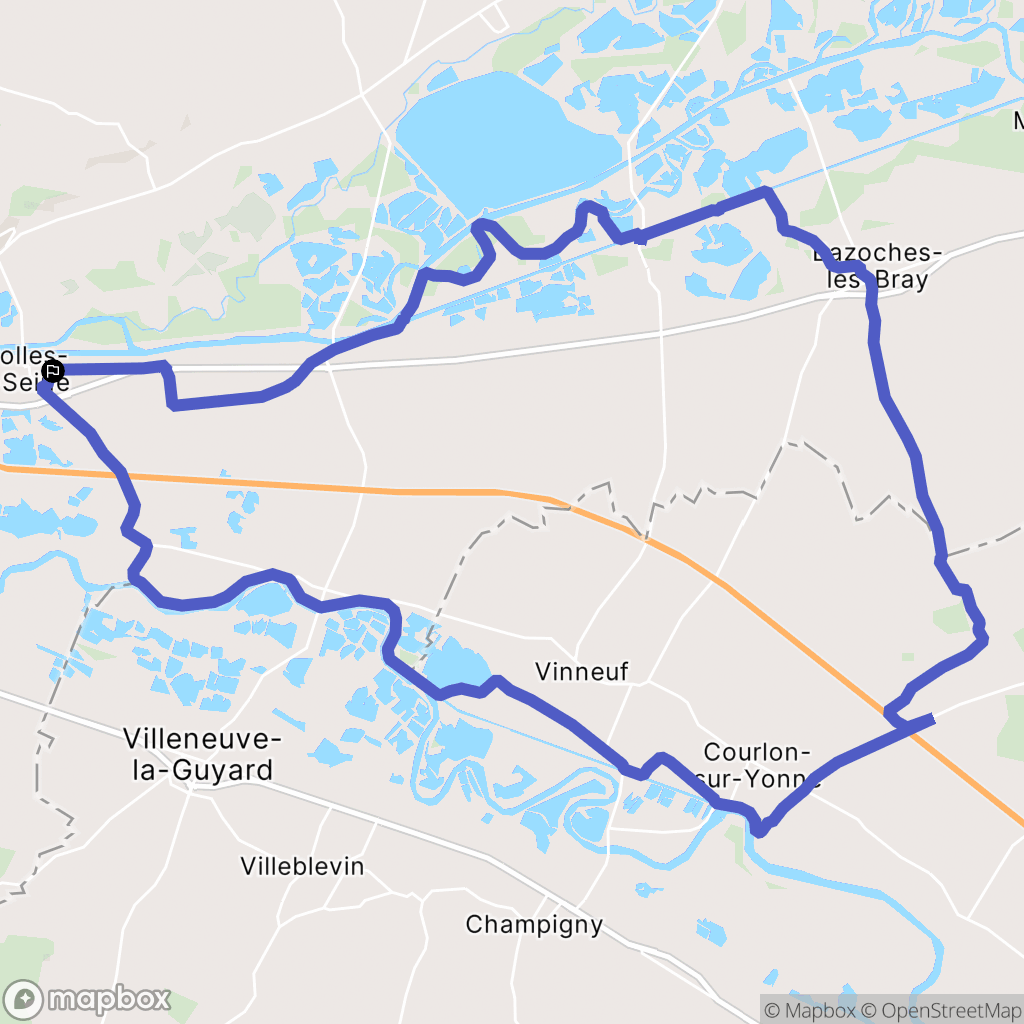 Marolles-sur-Seine : carte du parcours de randonnée - France