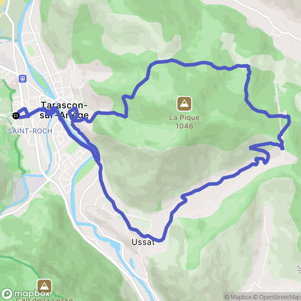 Tarascon-sur-Ariège : carte du parcours de randonnée - France