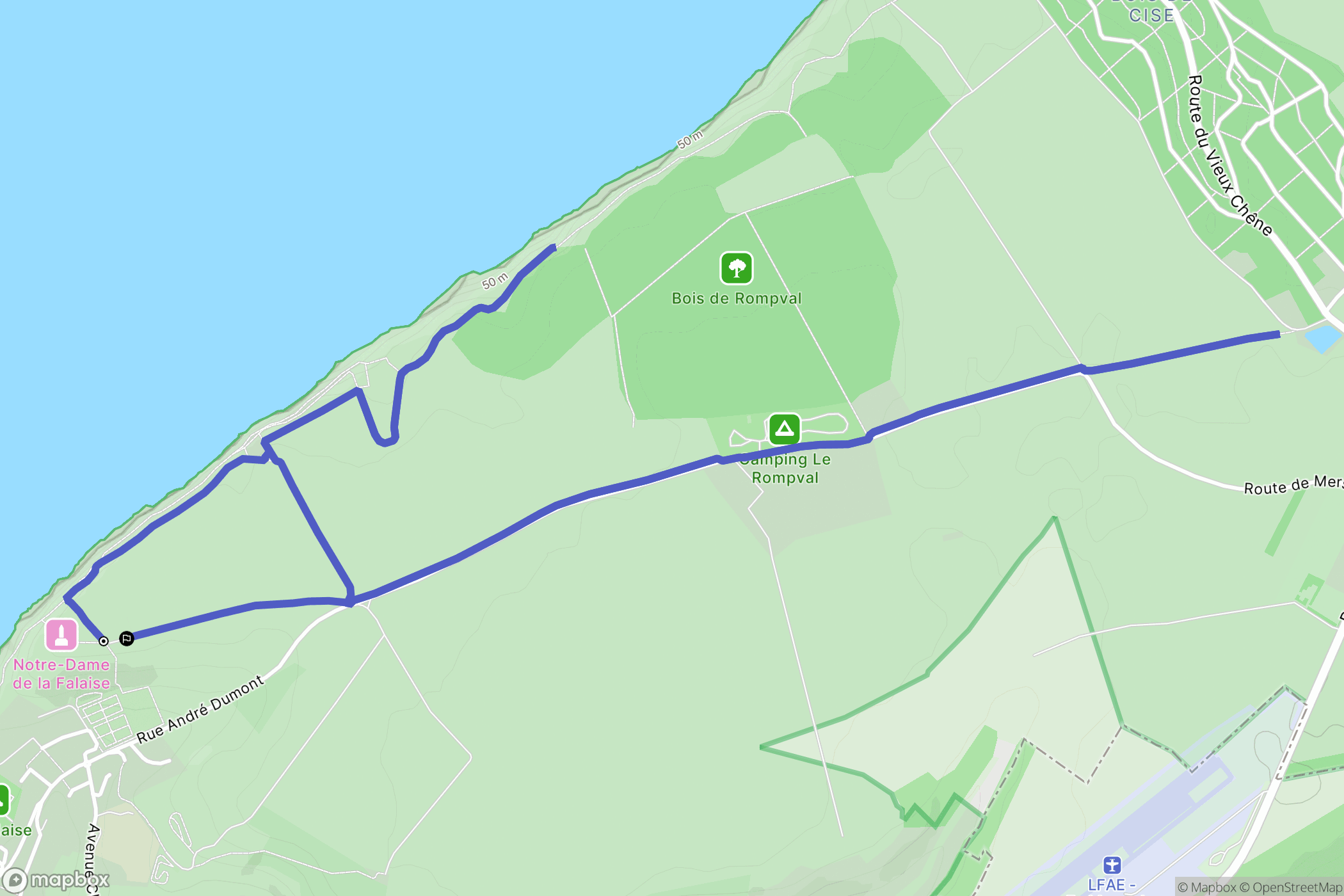 Mers-les-Bains : carte du parcours de randonnée - France