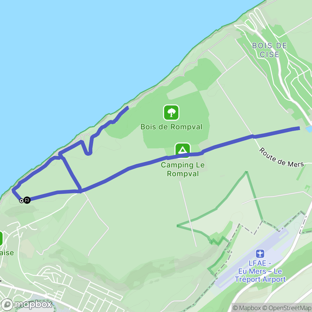 Mers-les-Bains : carte du parcours de randonnée - France