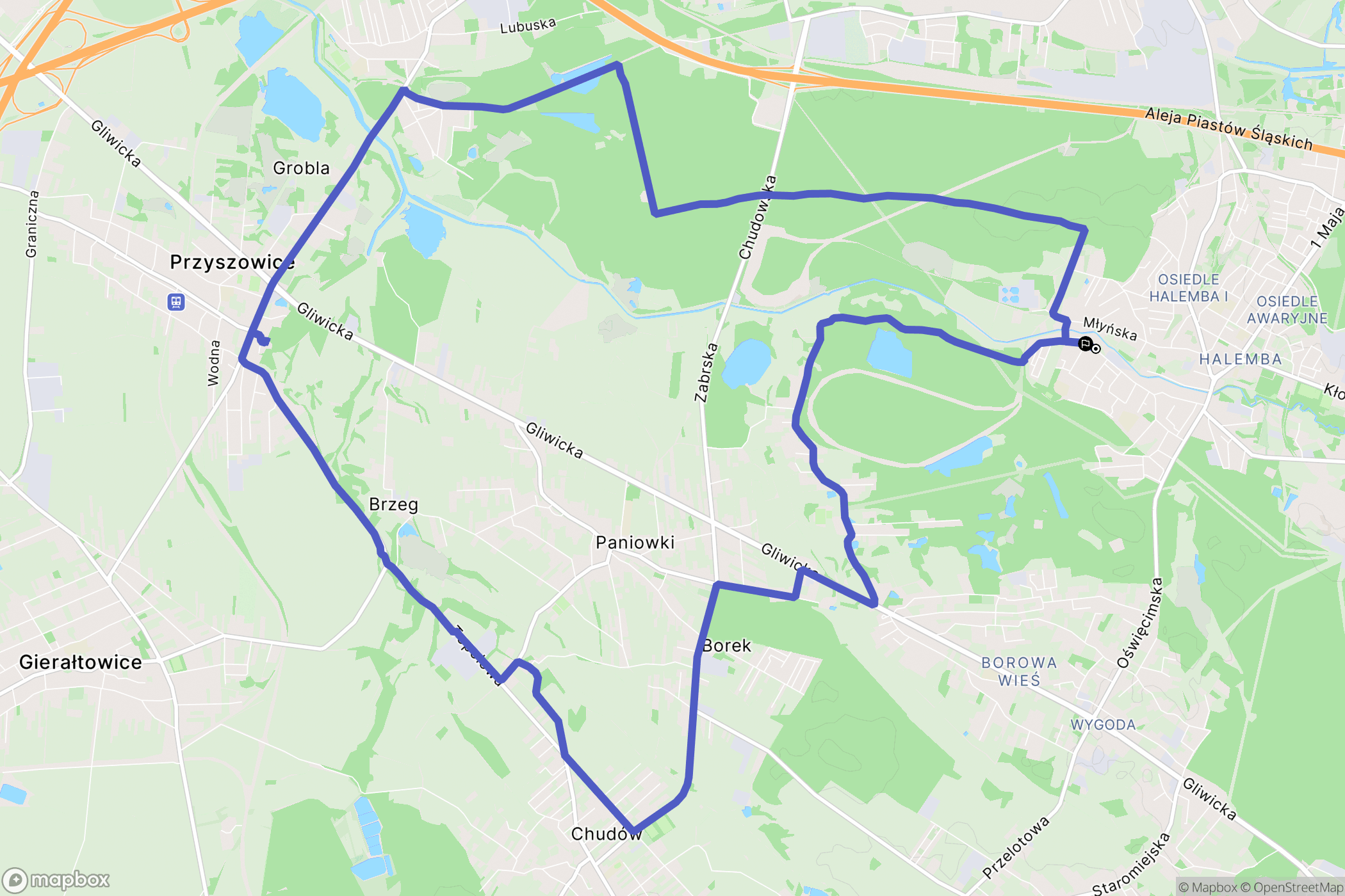 Ruda Śląska: mapa trasy - Poland
