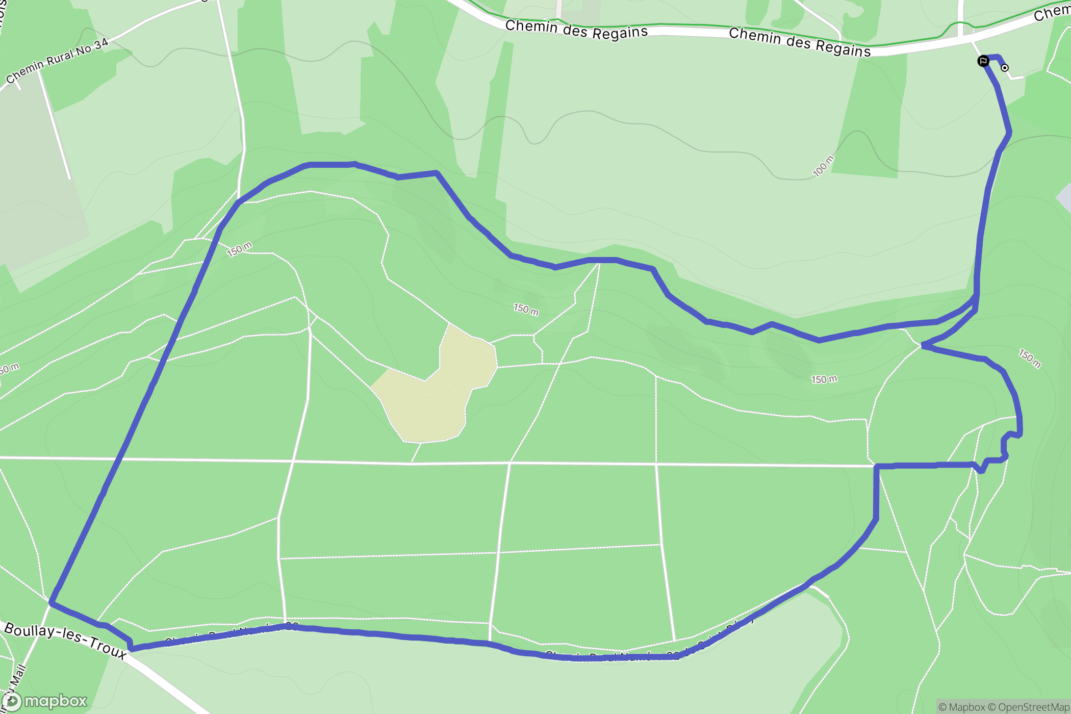 Saint-Rémy-lès-Chevreuse : carte du parcours de randonnée - France