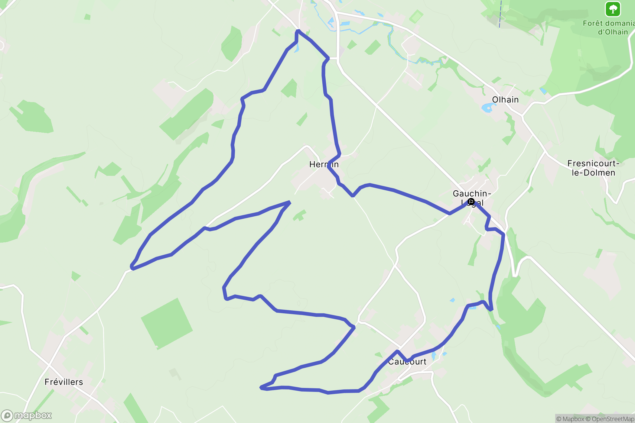 Gauchin-Légal : carte du parcours de randonnée - France