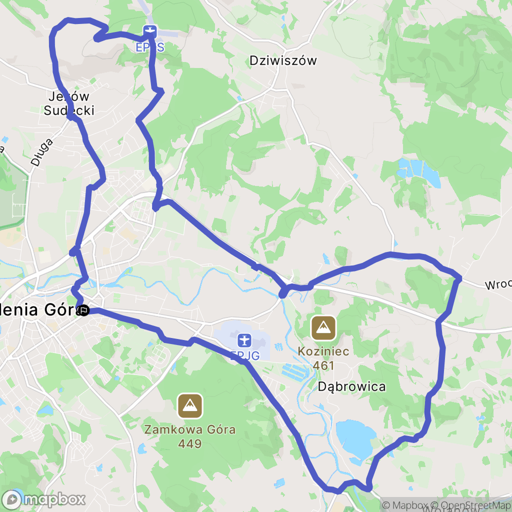 Jelenia Góra: mapa trasy - Poland