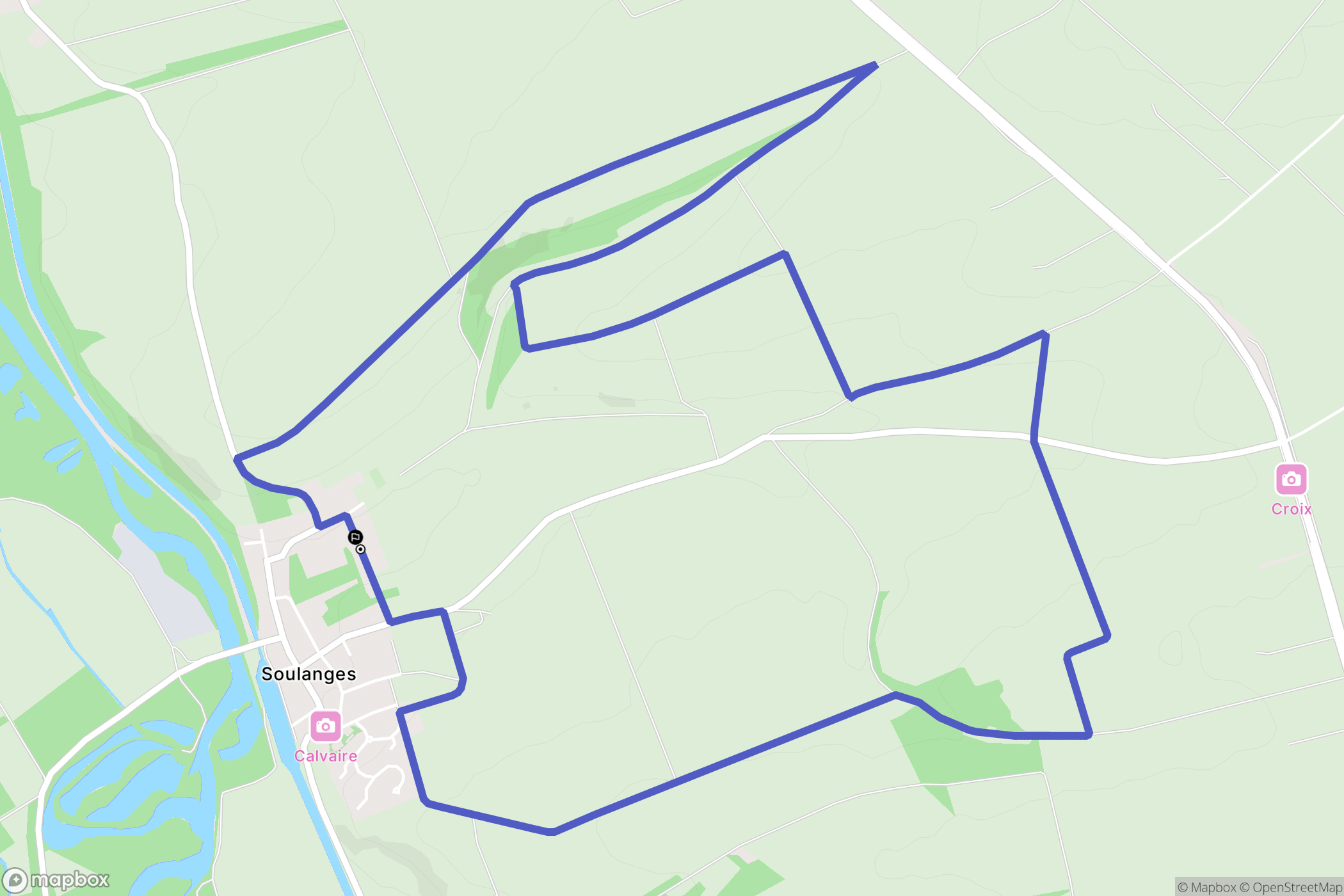 Soulanges : carte du parcours de randonnée - France