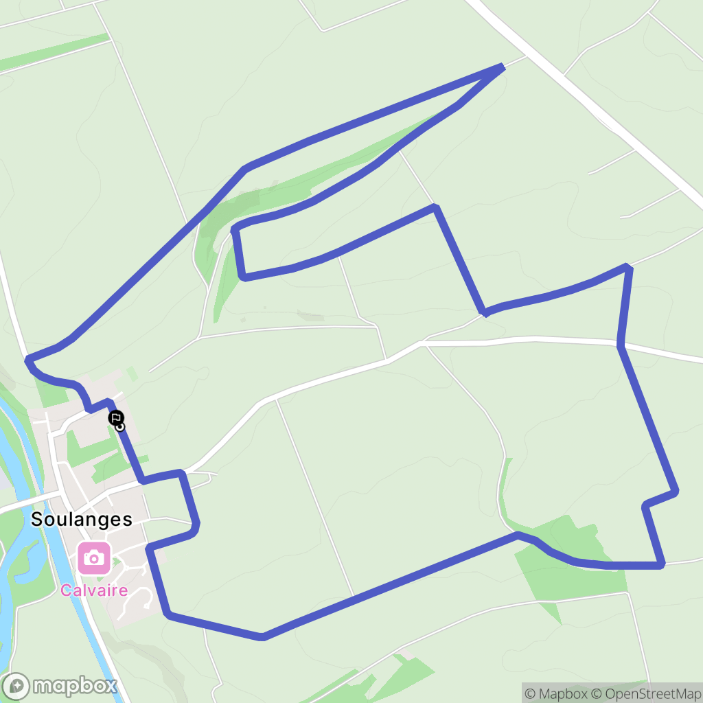 Soulanges : carte du parcours de randonnée - France