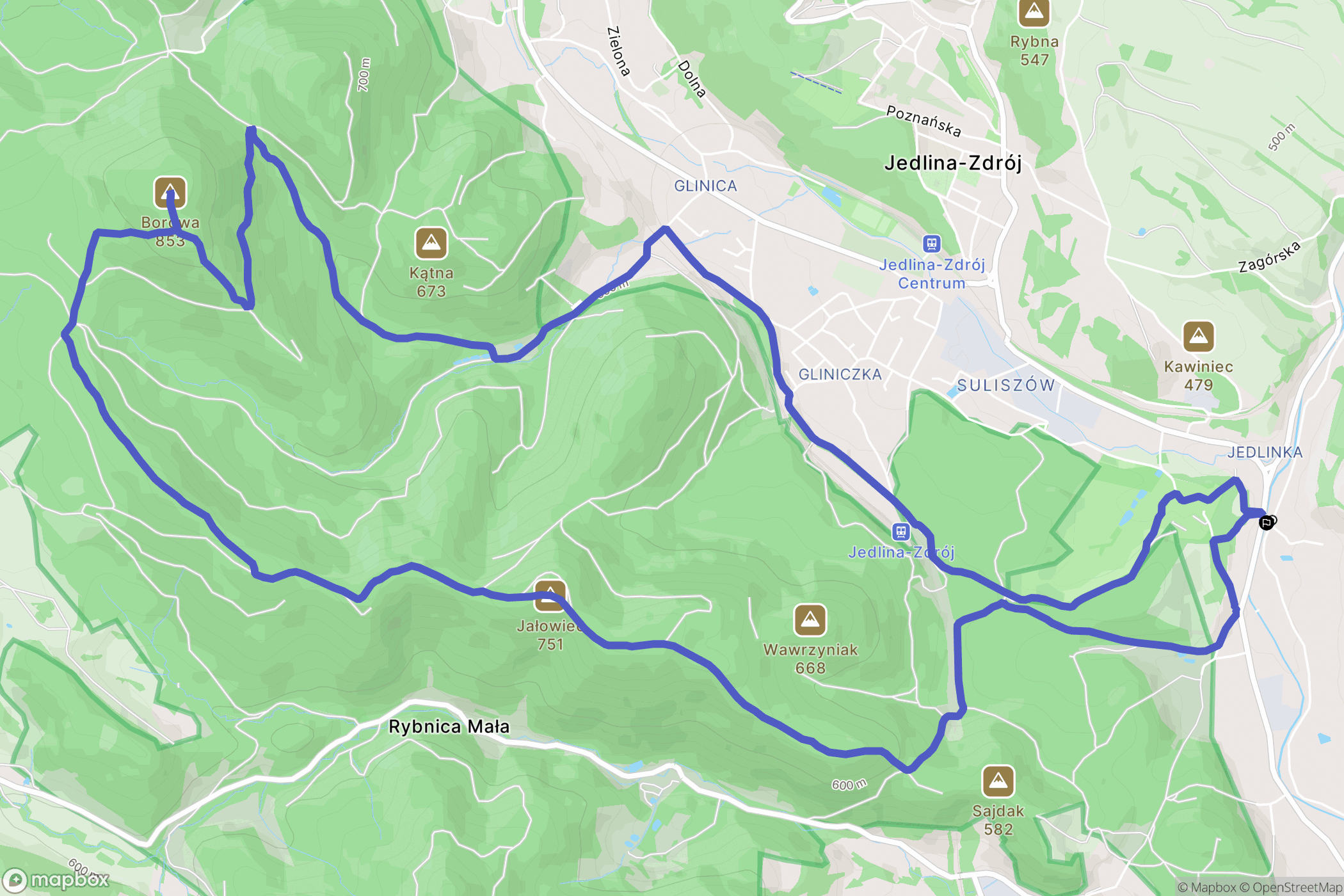 Jedlina-Zdrój: mapa trasy - Poland