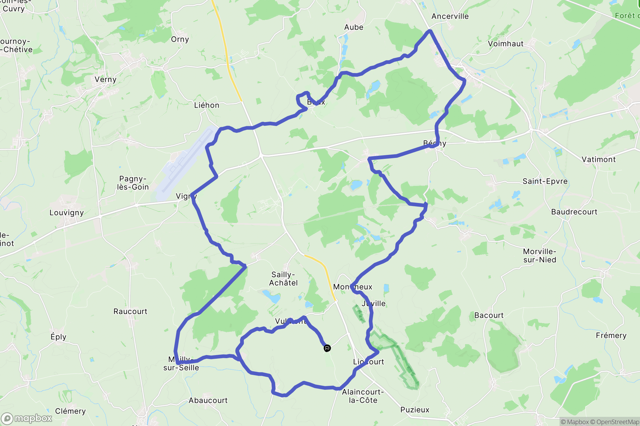 Foville : carte du parcours de randonnée - France