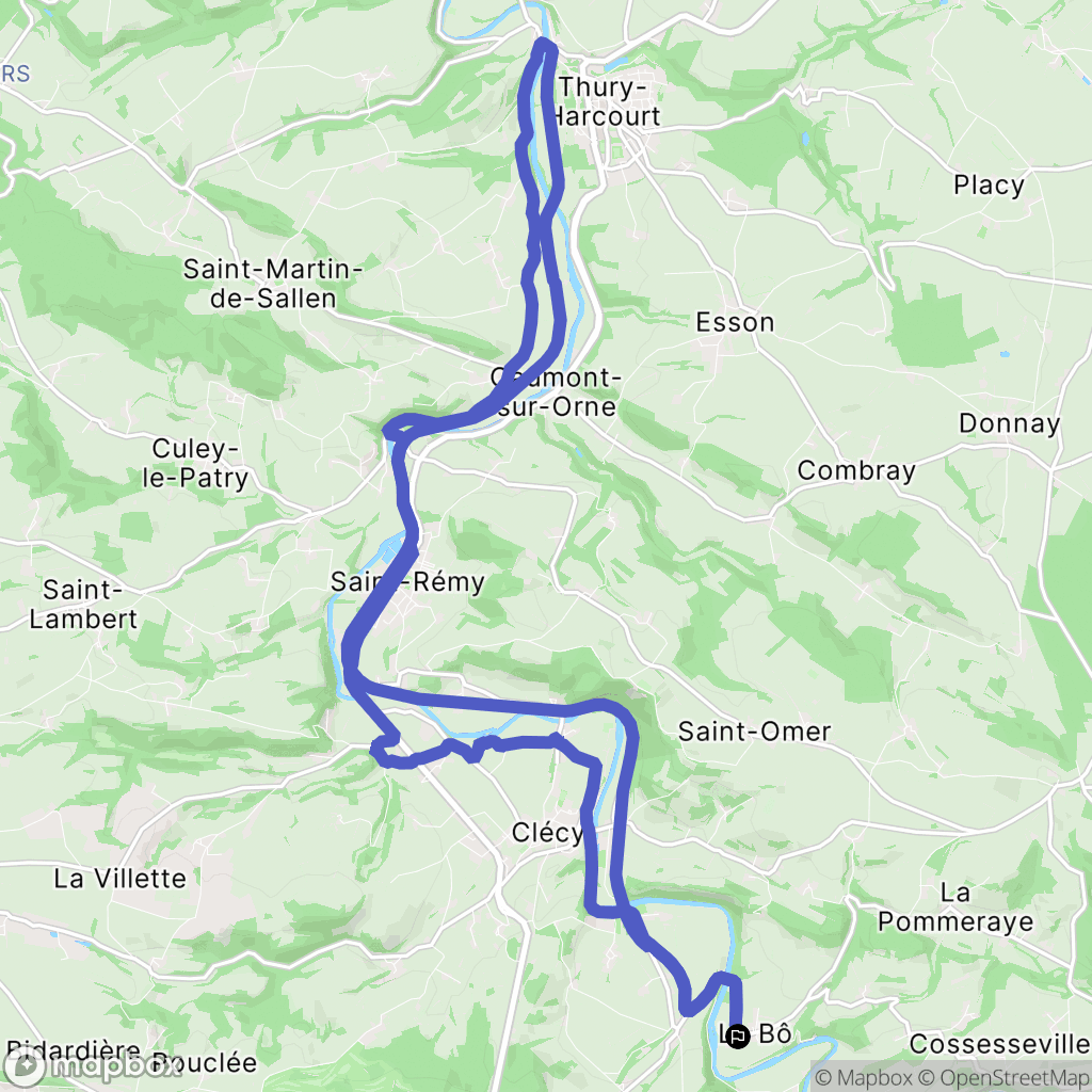 Le Bô : carte du parcours de randonnée - France