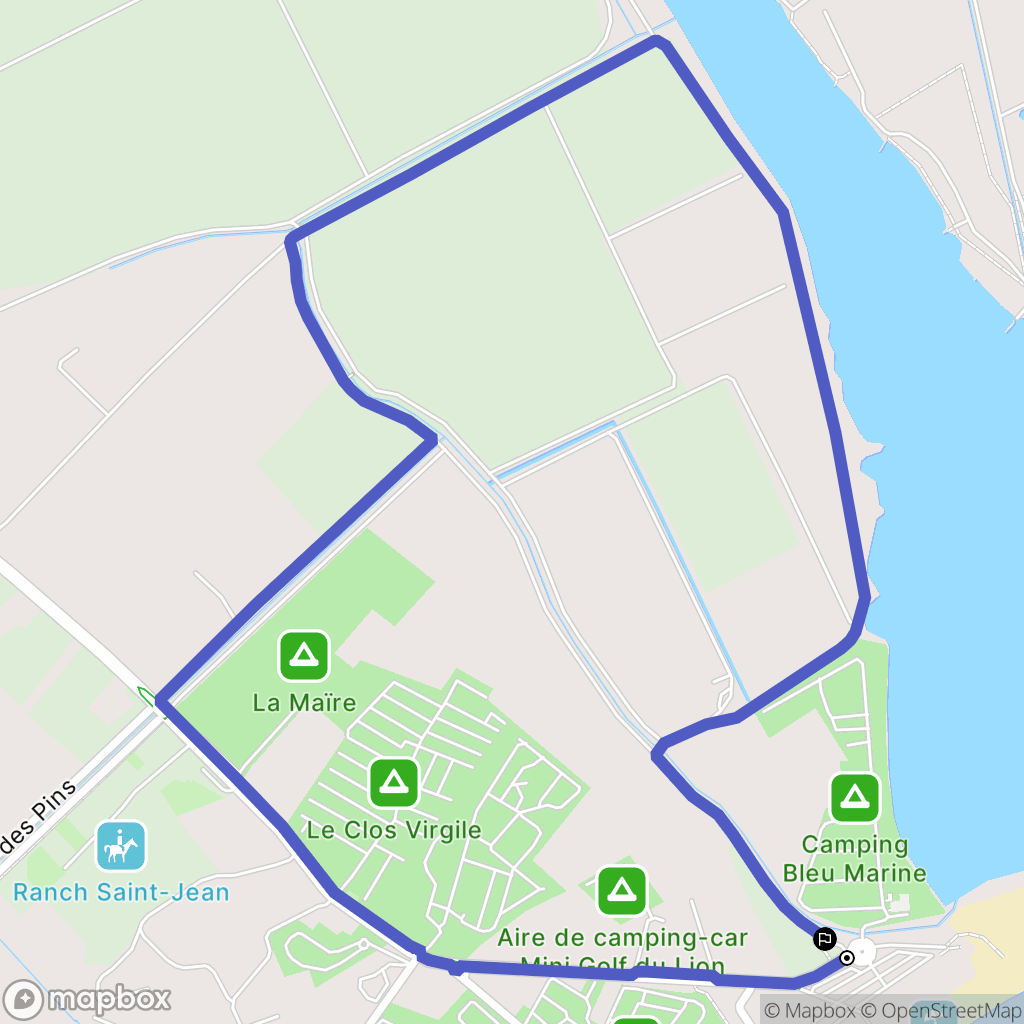Sérignan : carte du parcours de randonnée - France