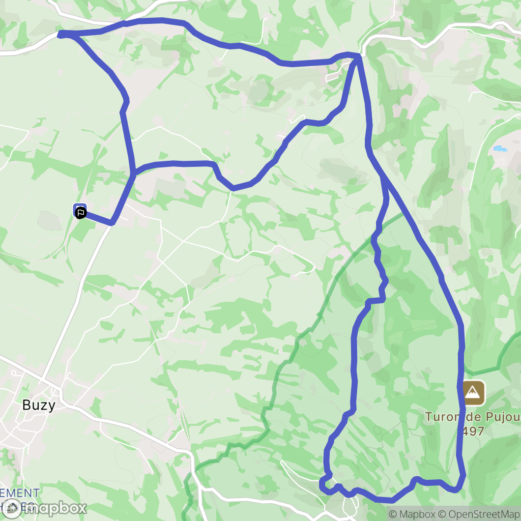 Buzy : carte du parcours de randonnée - France