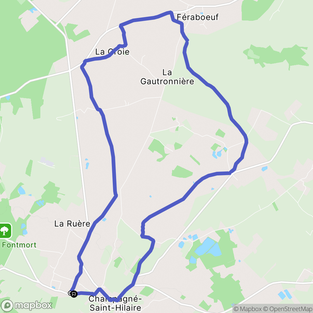 Champagné-Saint-Hilaire : carte du parcours de randonnée - France