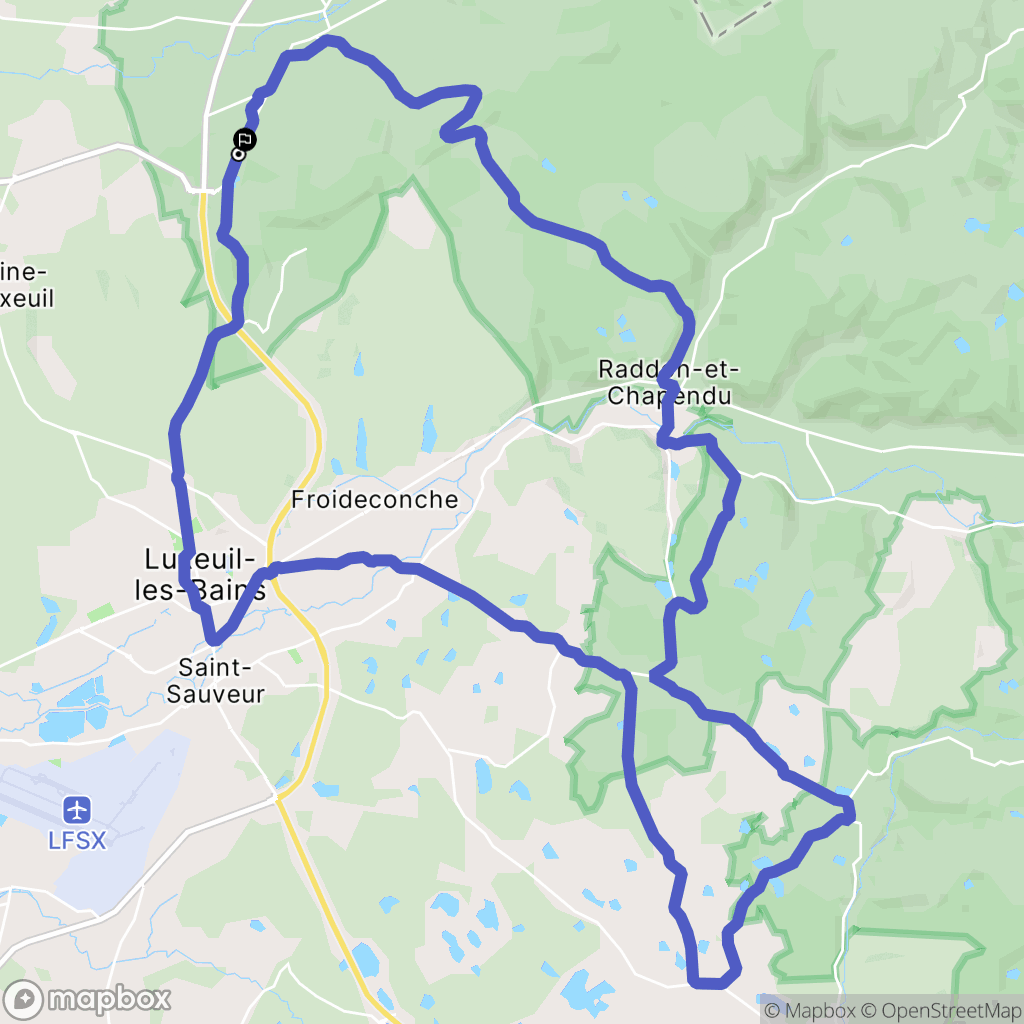 Fougerolles-Saint-Valbert : carte du parcours de randonnée - France