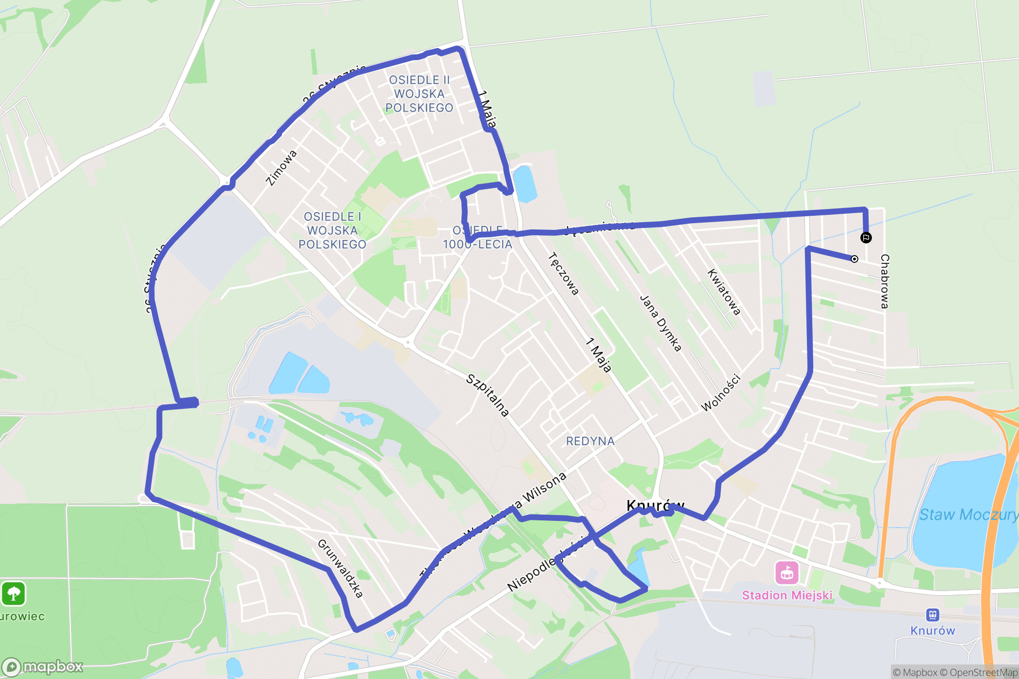 Knurów: mapa trasy - Poland