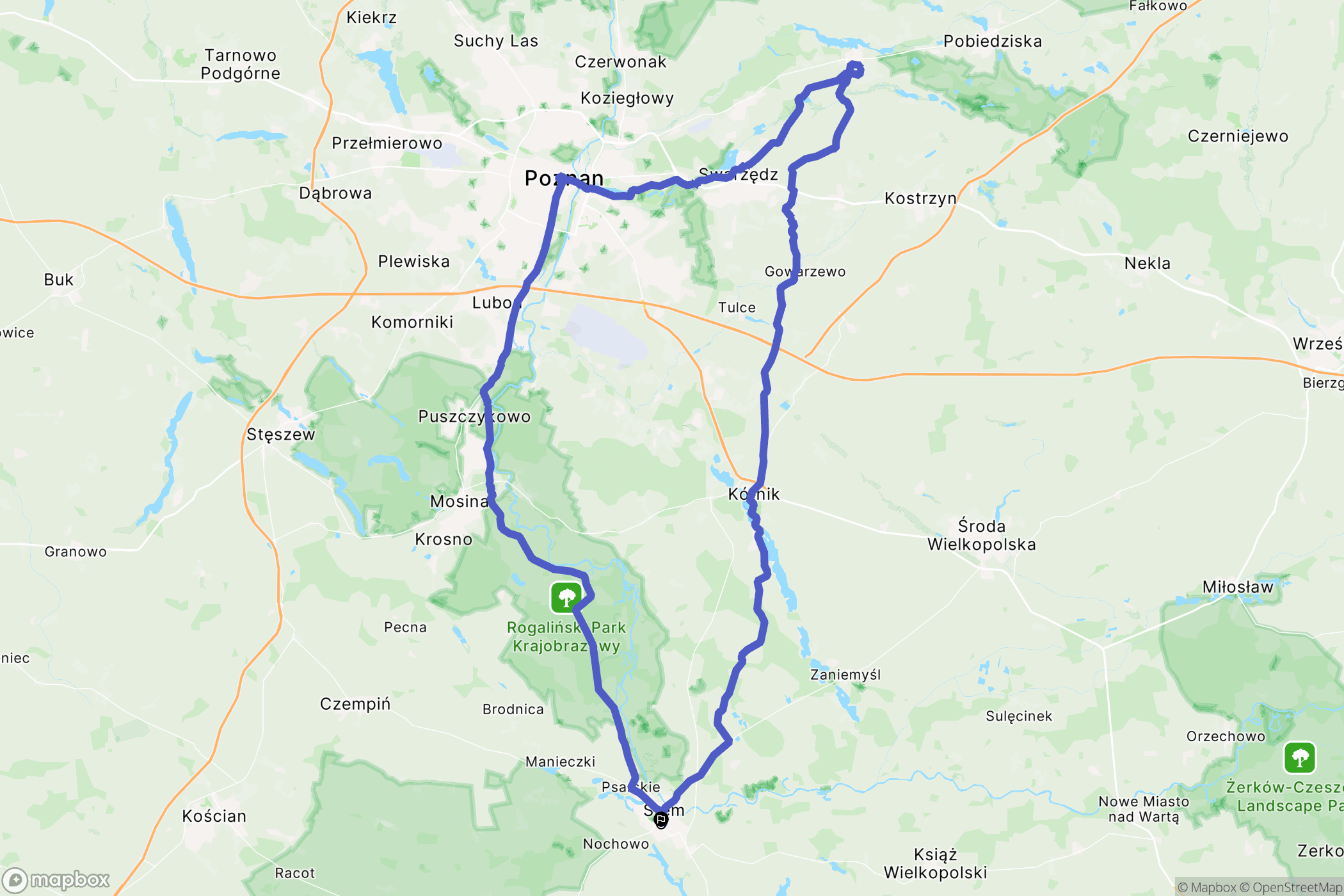 Śrem: mapa trasy - Poland