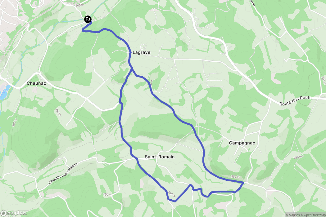 Gourdon : carte du parcours de randonnée - France