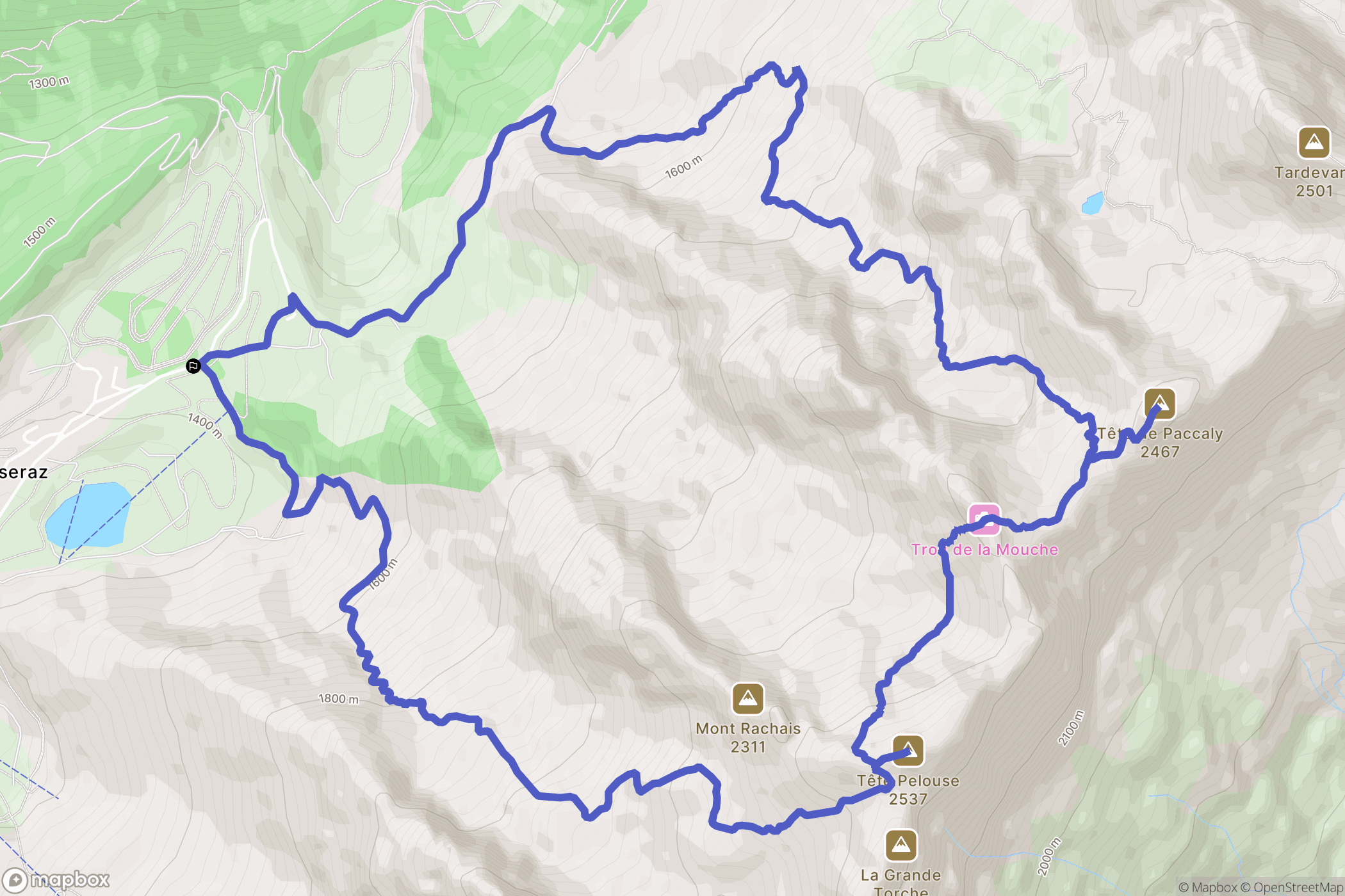 La Clusaz : carte du parcours de randonnée - France