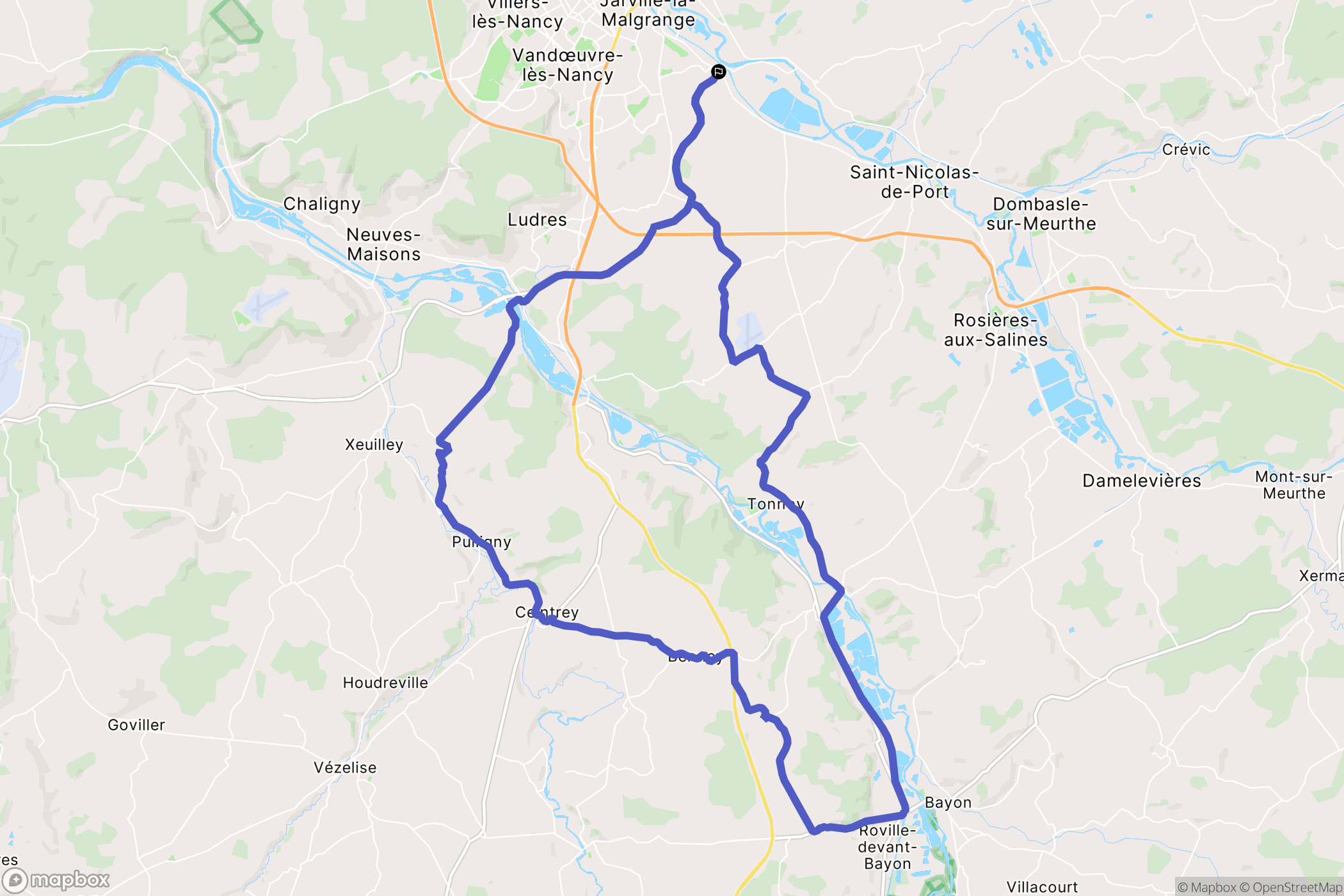 Laneuveville-devant-Nancy : carte du parcours de randonnée - France