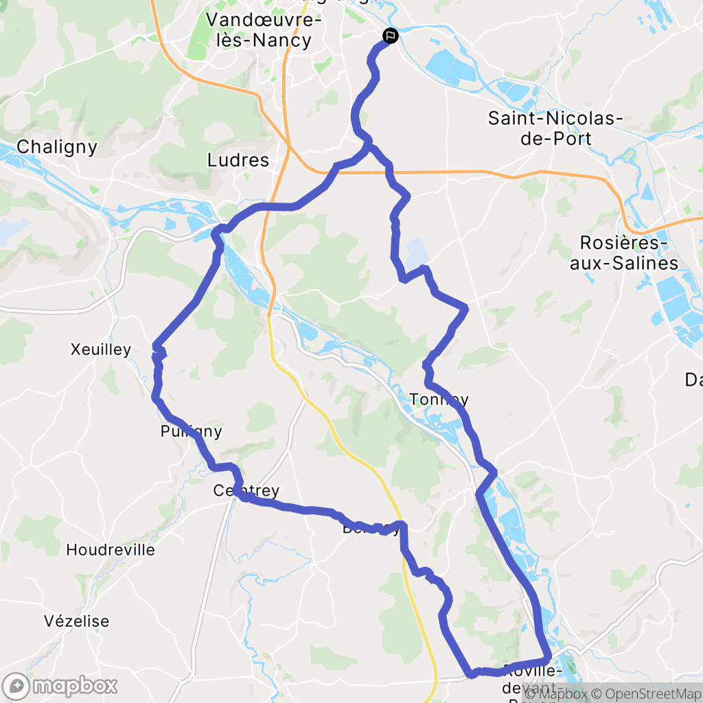 Laneuveville-devant-Nancy : carte du parcours de randonnée - France